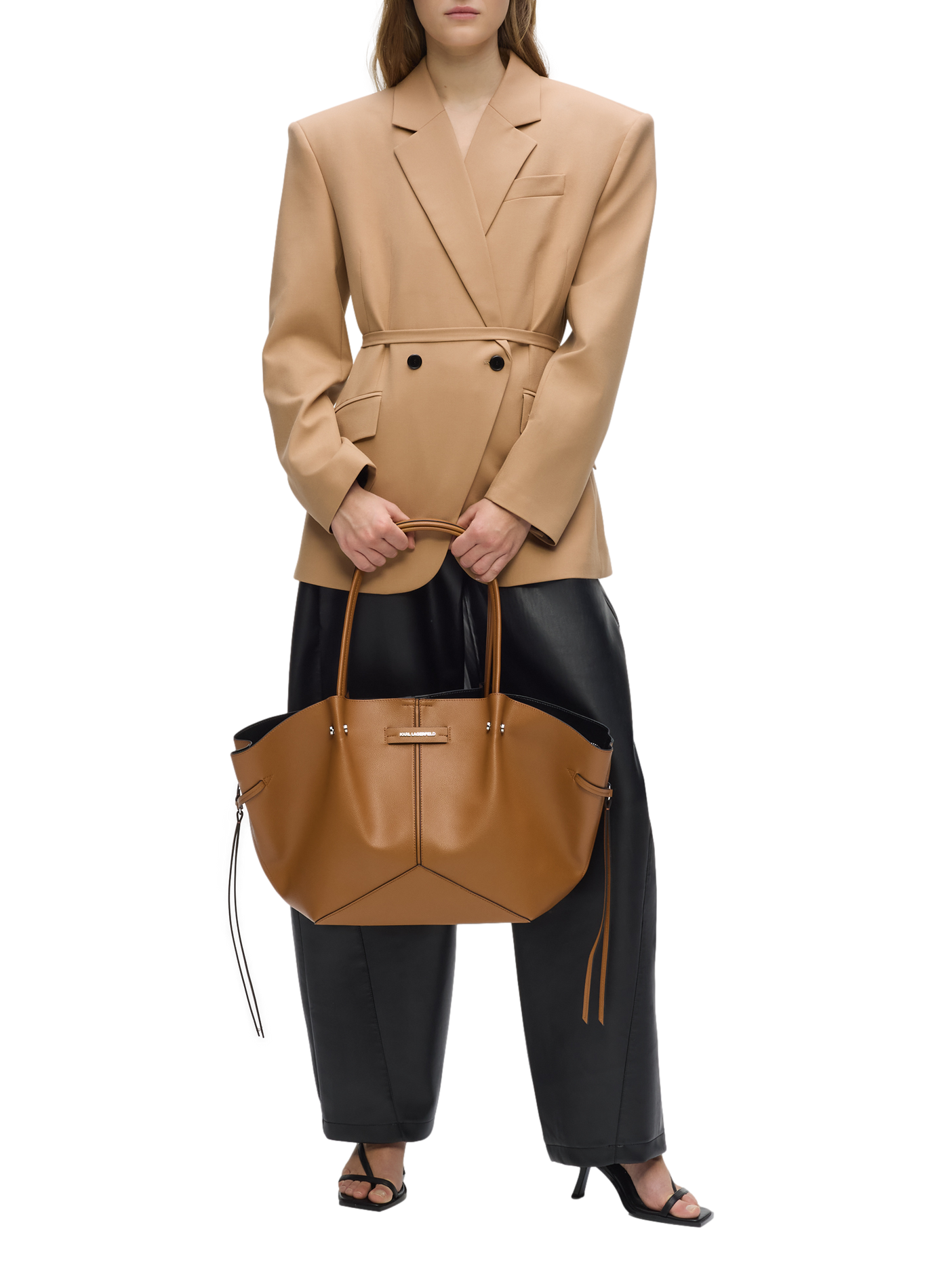 Sac épaule K/Pierced KARL LAGERFELD Marron