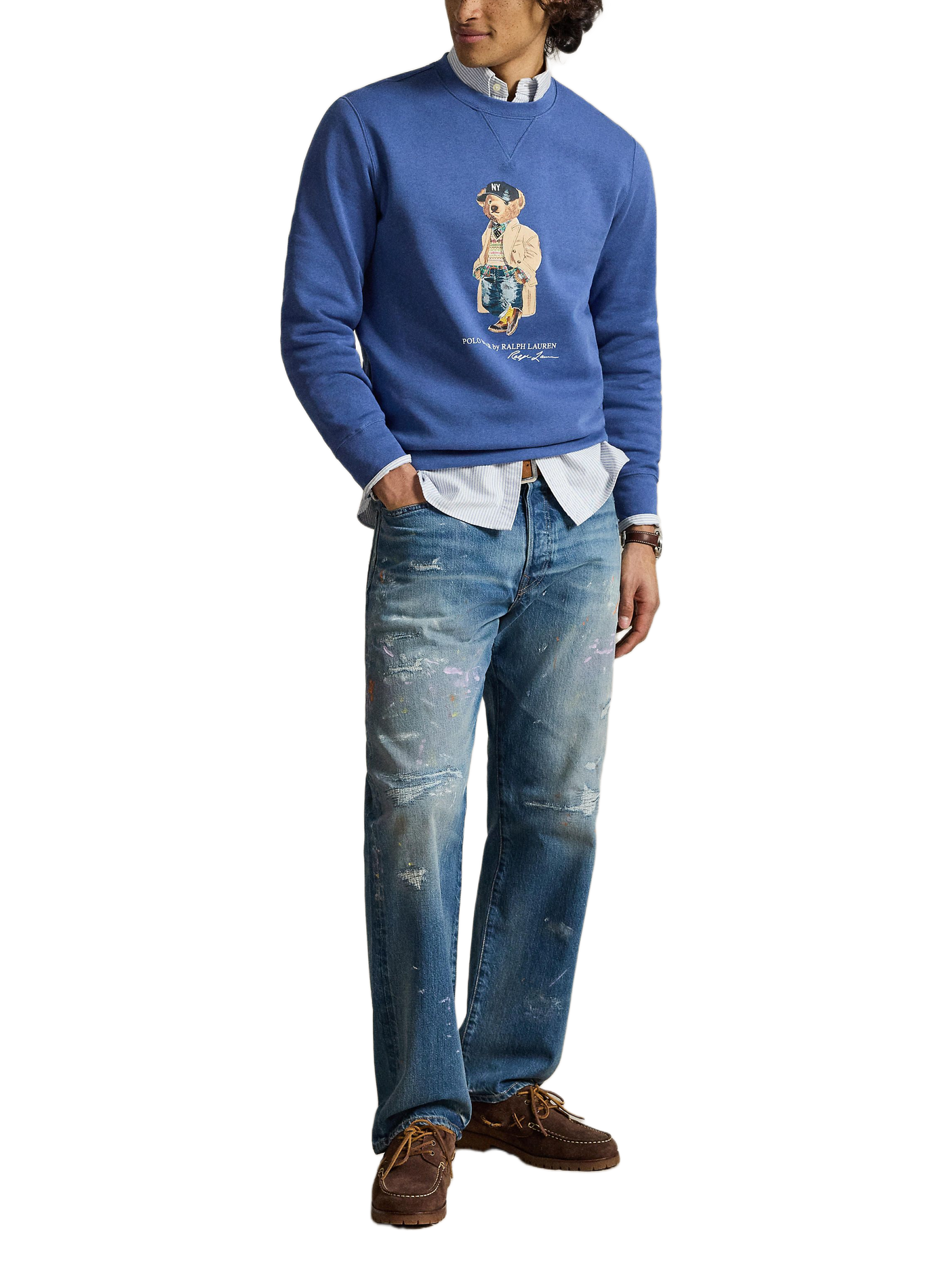 Sweat imprimé en coton mélangé POLO RALPH LAUREN Bleu