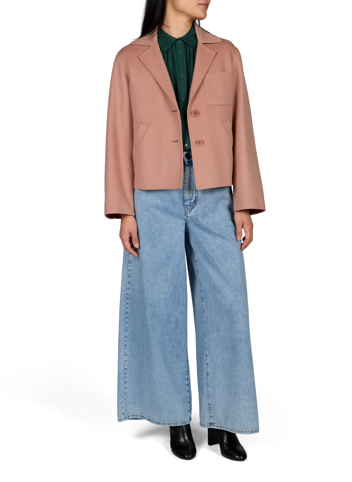 Gerade Wollmischweste mit Gürtel MAX MARA WEEK END Rosa