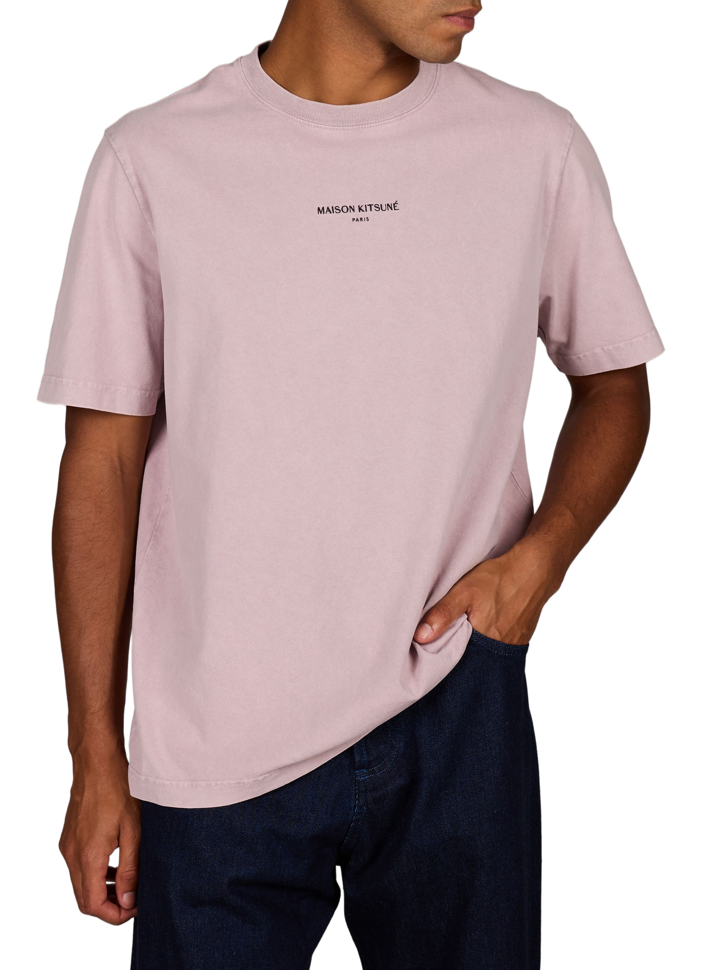 T-shirt droit en coton MAISON KITSUNÉ Rose