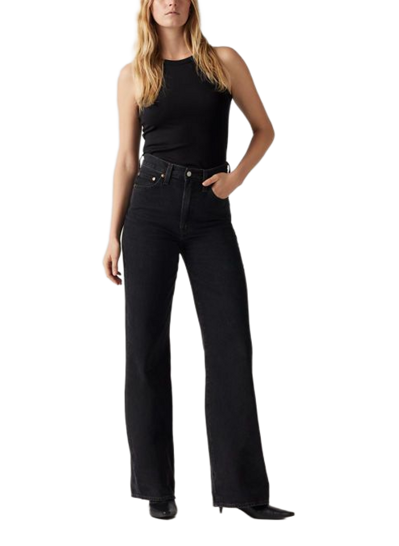 Wide cotton jeans LEVI'S Black