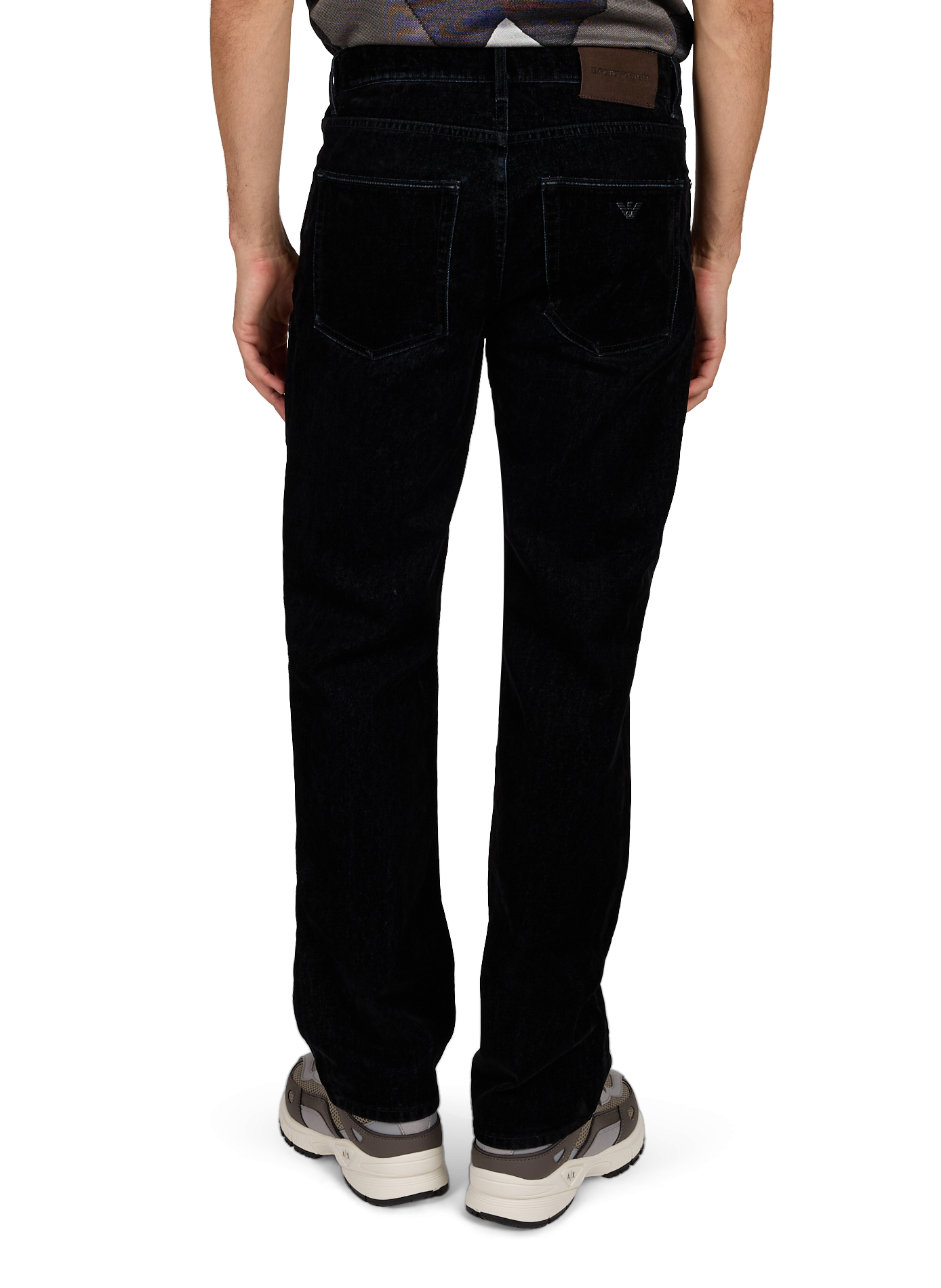 Samtjeans aus Baumwolle EMPORIO ARMANI Schwarz