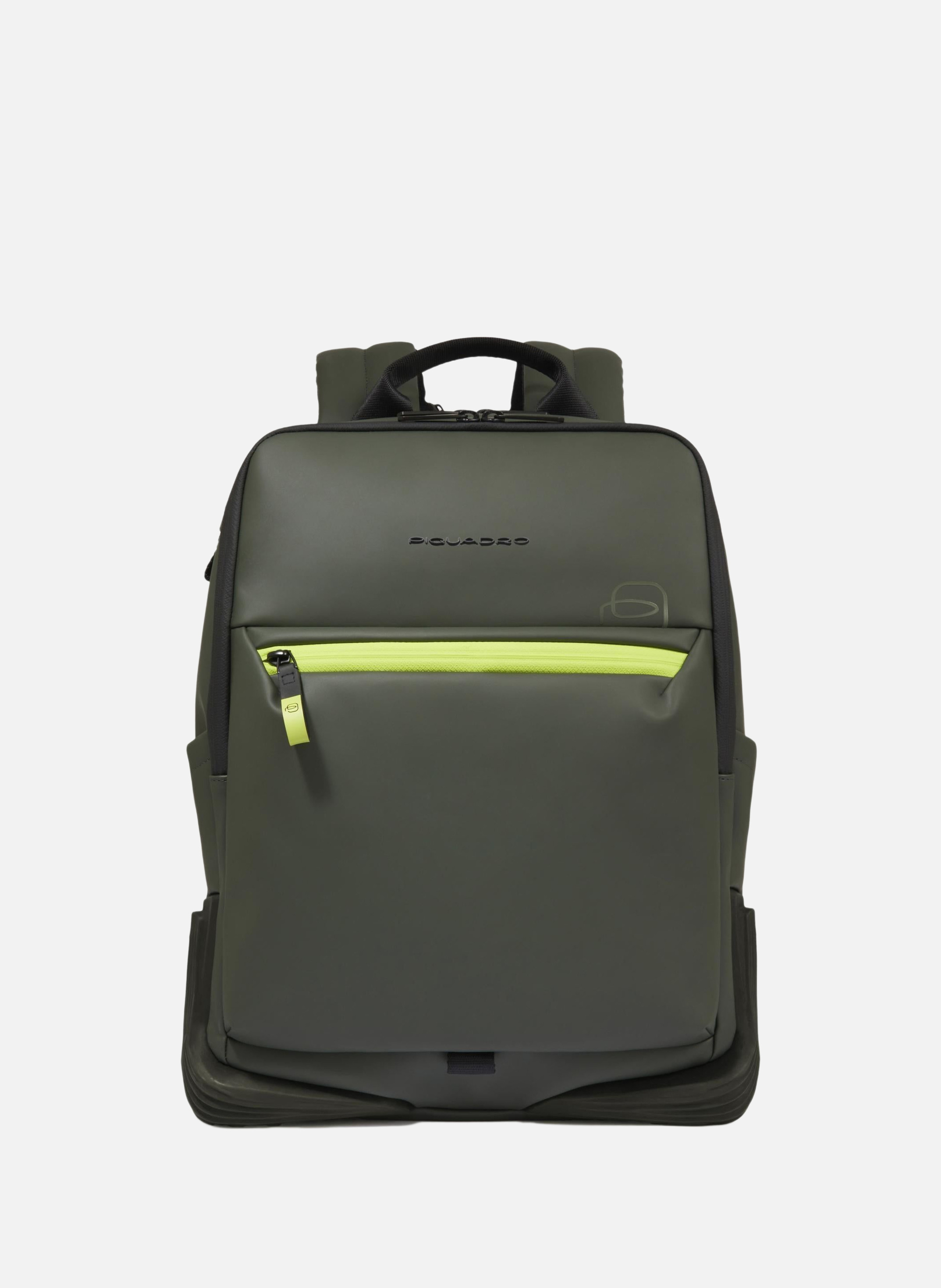 Water resistant computer 14" backpack PIQUADRO Green