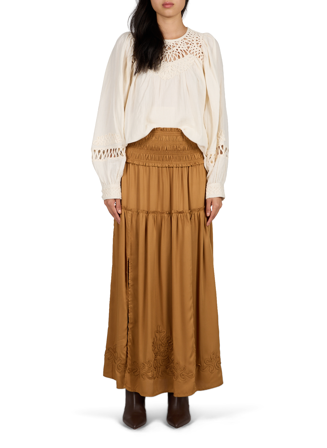 Langarmshirt einfarbig aus Baumwolle LOUISE MISHA Weiss