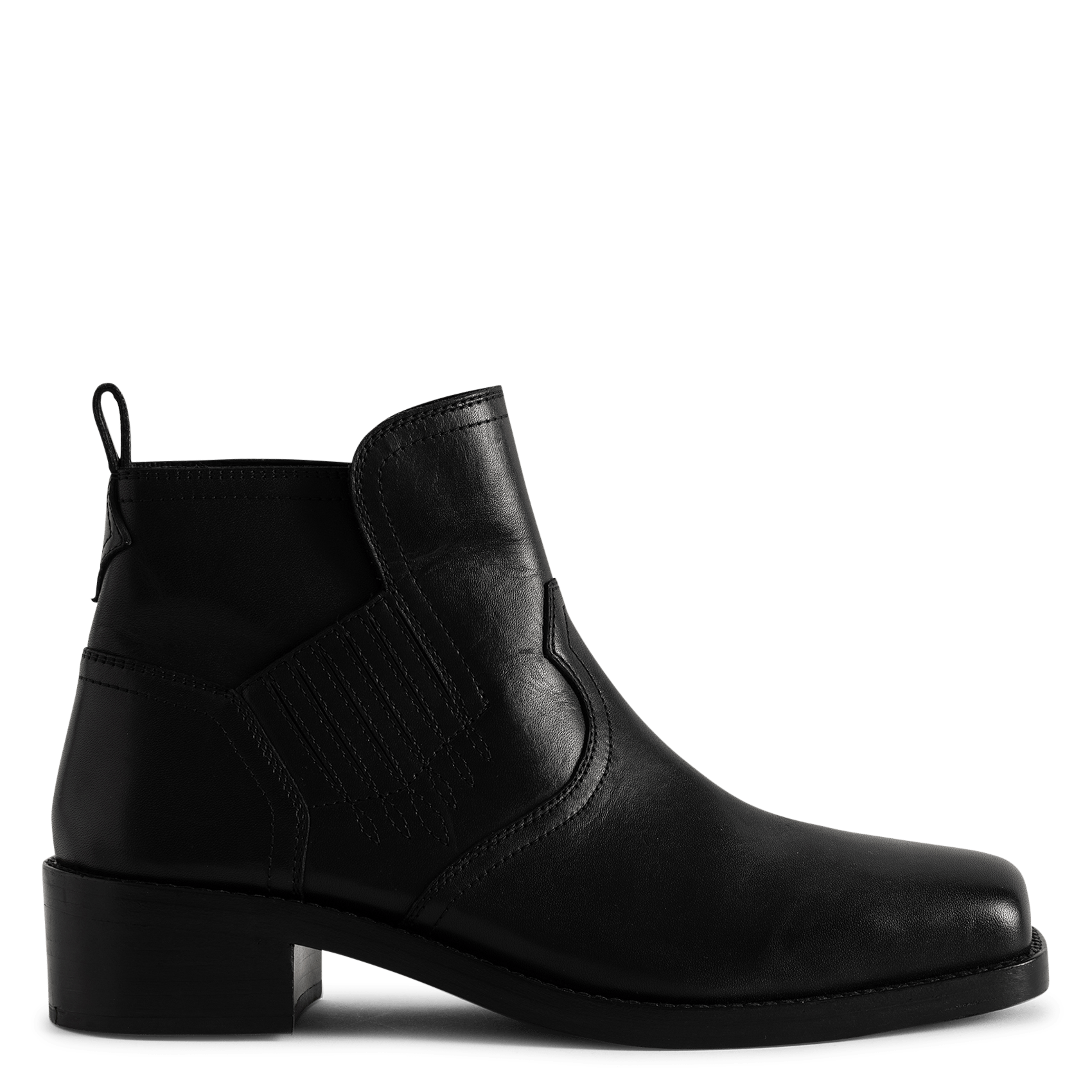 Bottines élastiques unies en cuir igata ZADIG&VOLTAIRE Noir