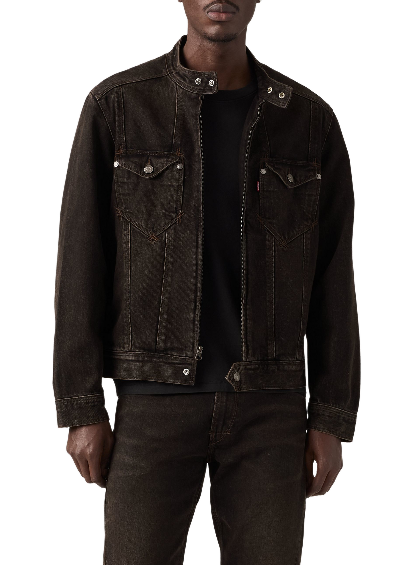 Jeansjacke aus Baumwolle mit Rundhalsausschnitt LEVI'S Schwarz