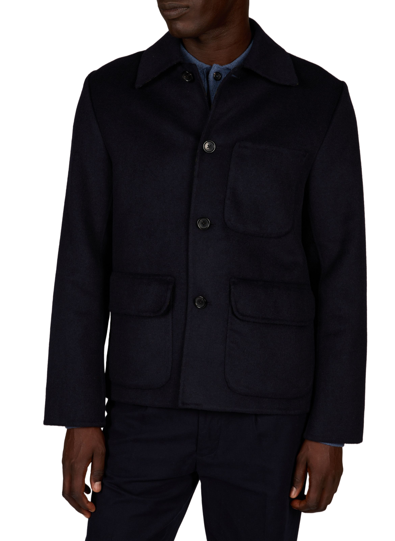 Straight jacket with classic collar in a wool blend PAUL SMITH Blue