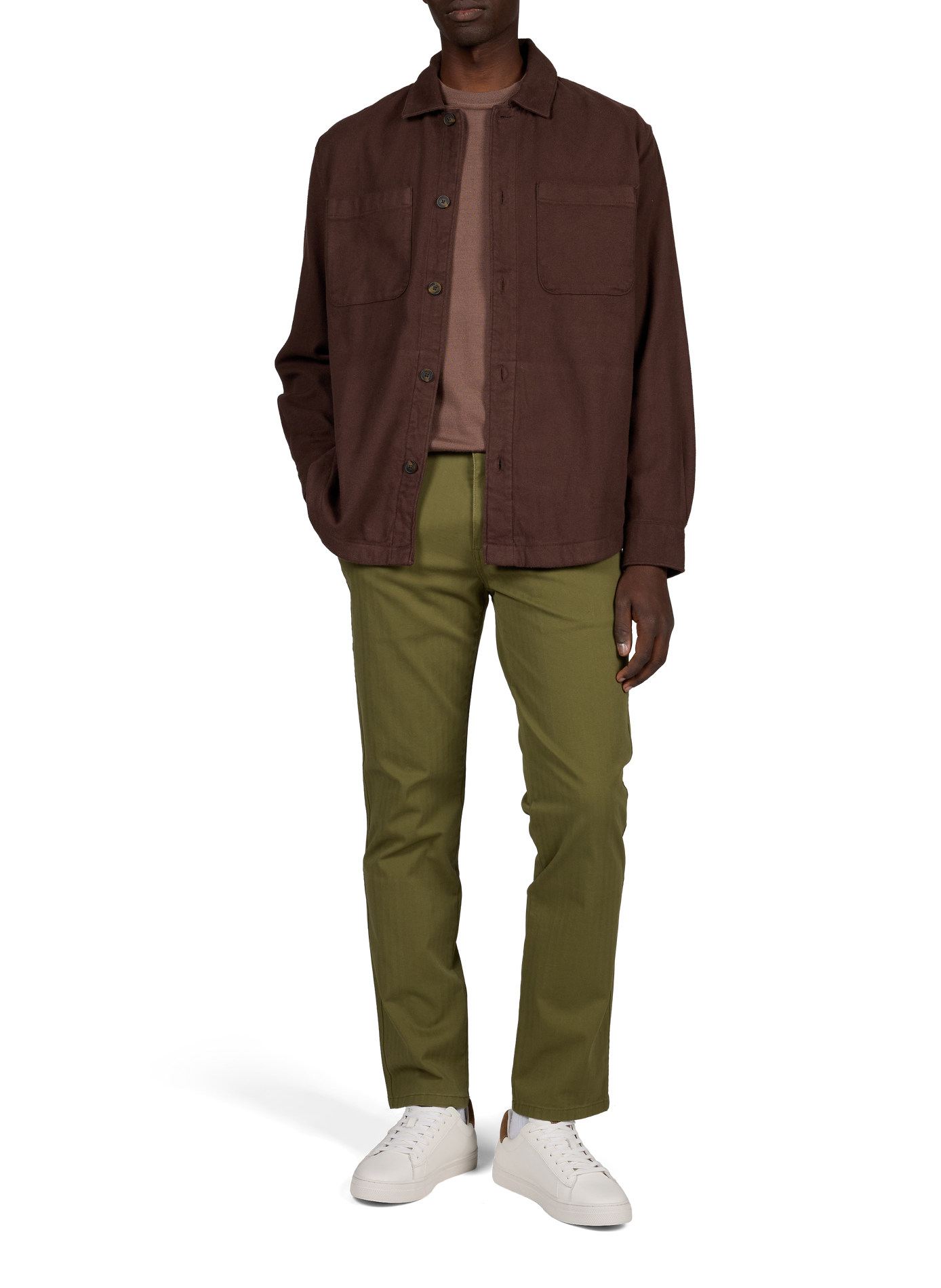 Chemise droite rayée en coton  DOCKERS Marron