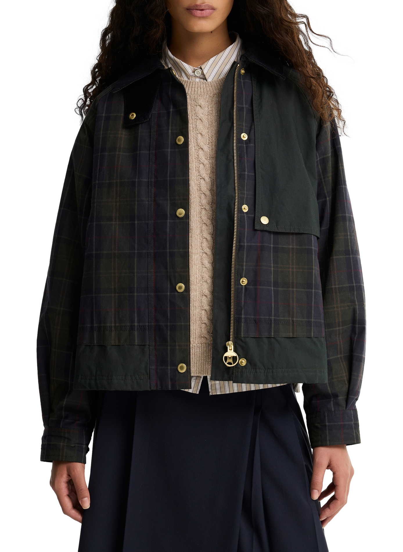 Jacke mit klassischem Baumwollkragen BARBOUR Mehrfarbig