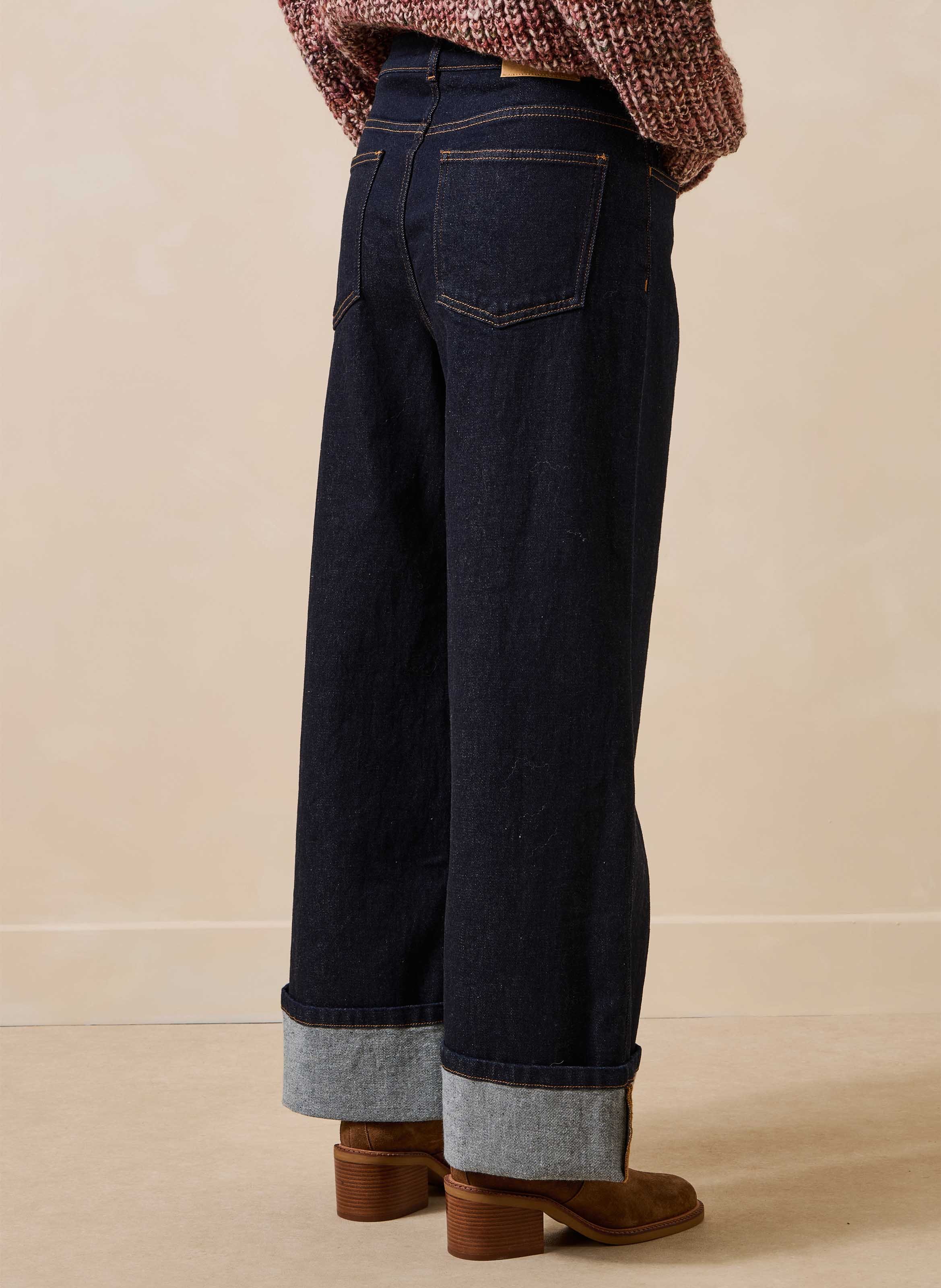 Wijde jeans van een mix met biologisch katoen LA FEE MARABOUTEE Blauw