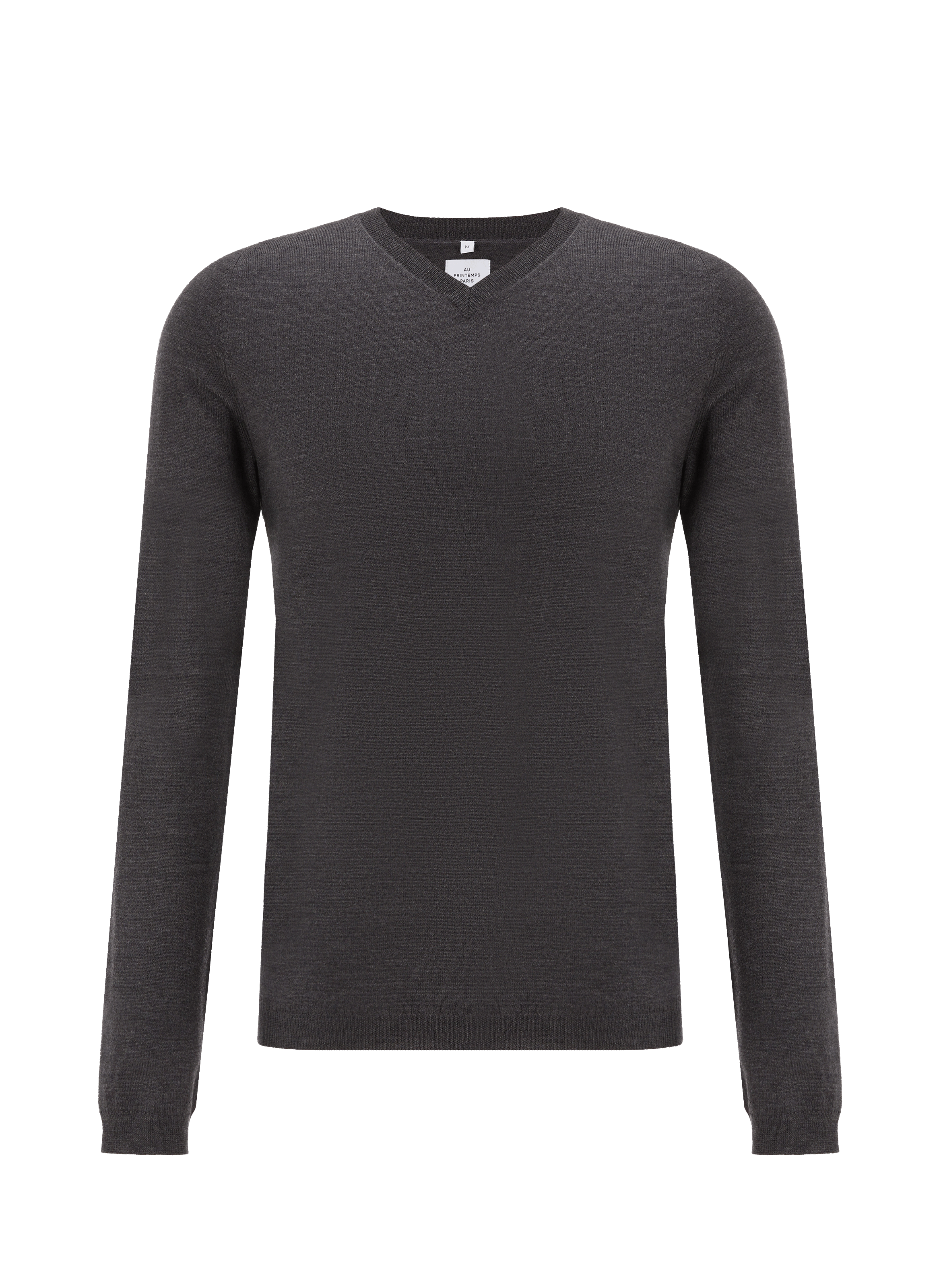 AU PRINTEMPS PARIS Wool V-neck Jumper Grey