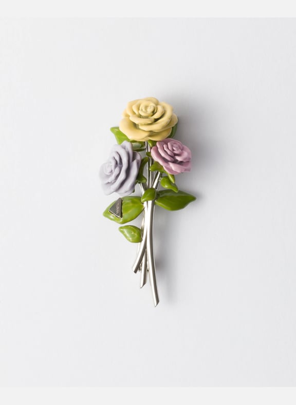 Broche en métal émaillé Jaune by PRADA PRADA Broche en métal émaillé Jaune