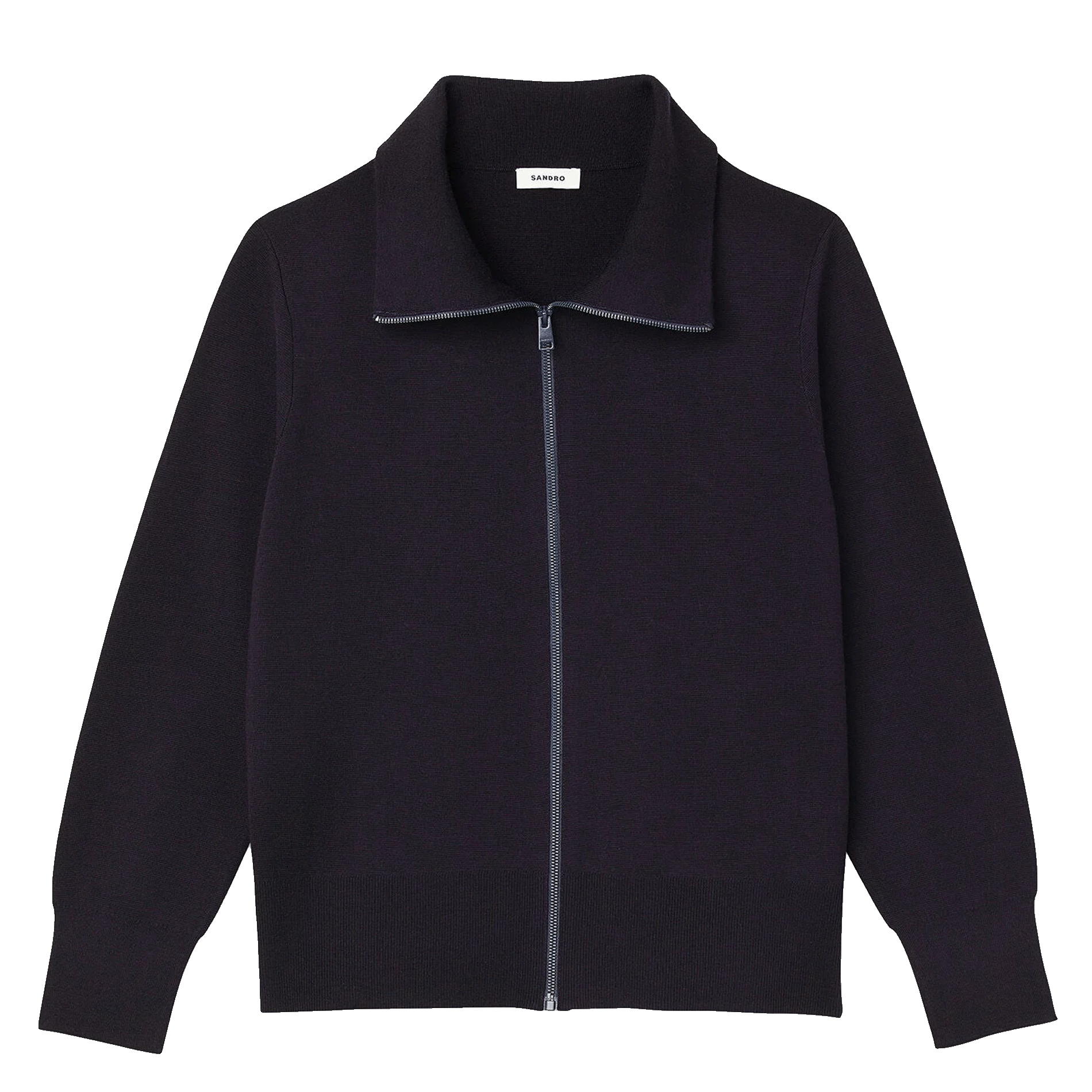 Gilet zippé en laine SANDRO Bleu