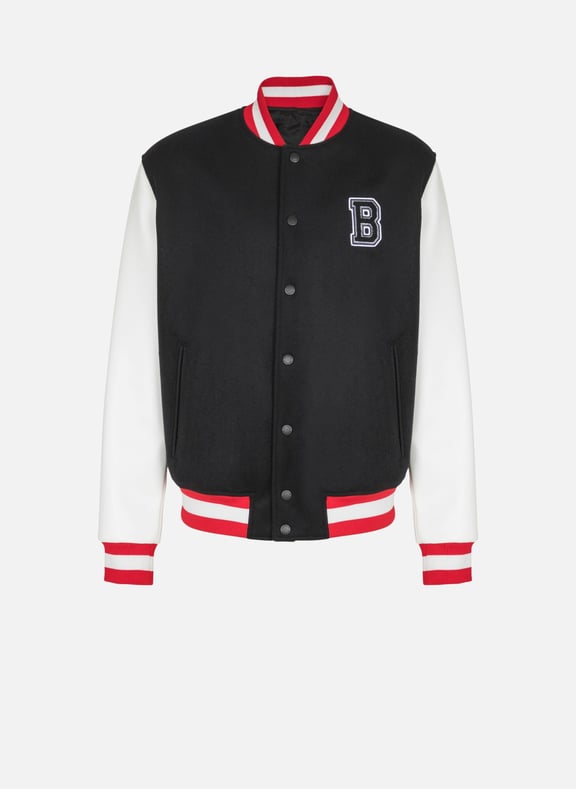 Veste varsity en laine et faux cuir Multicolore by BALMAIN BALMAIN Veste varsity en laine et faux cuir Multicolore
