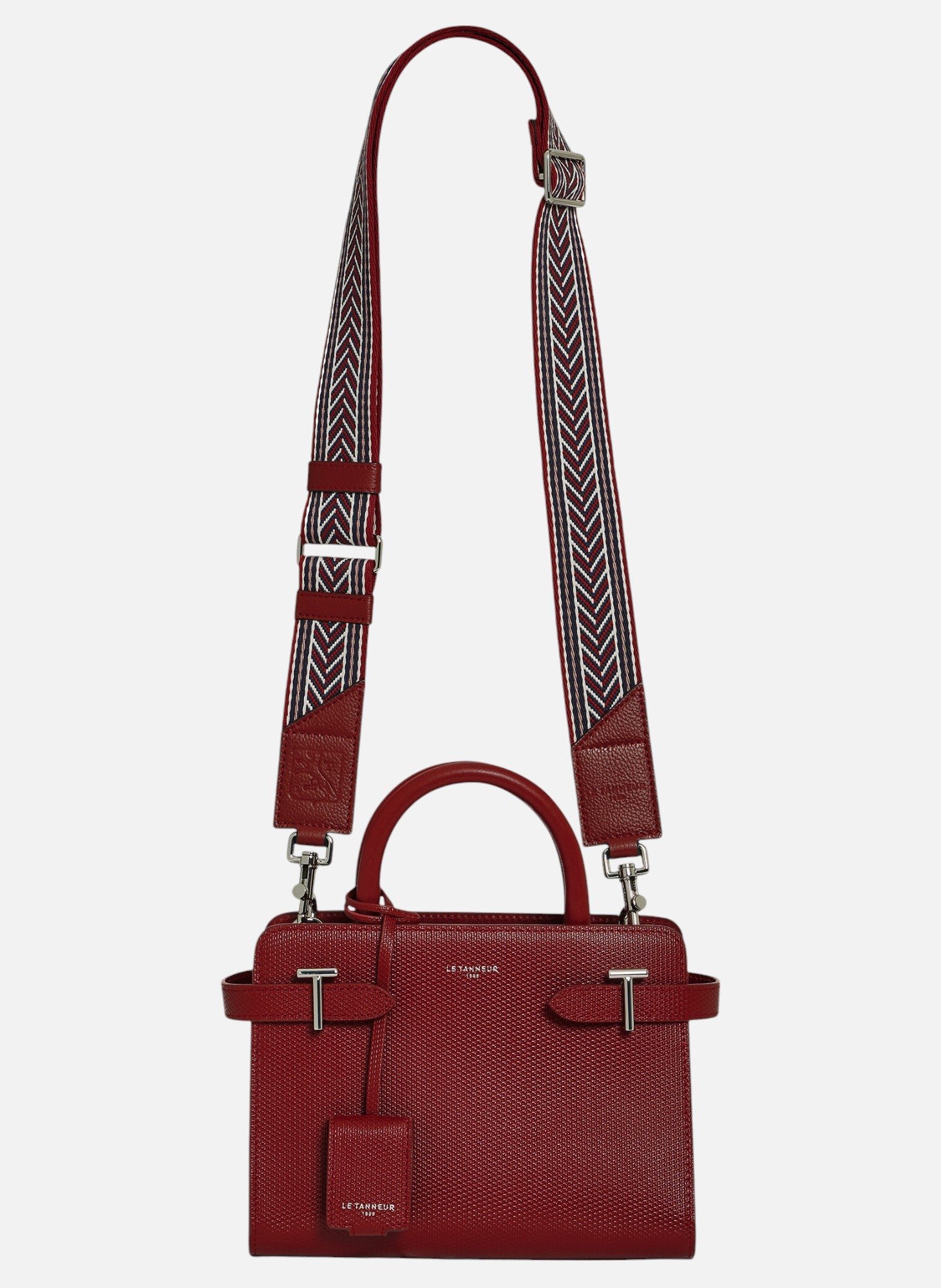 Bandoulière à rayures ajustable LE TANNEUR Rouge