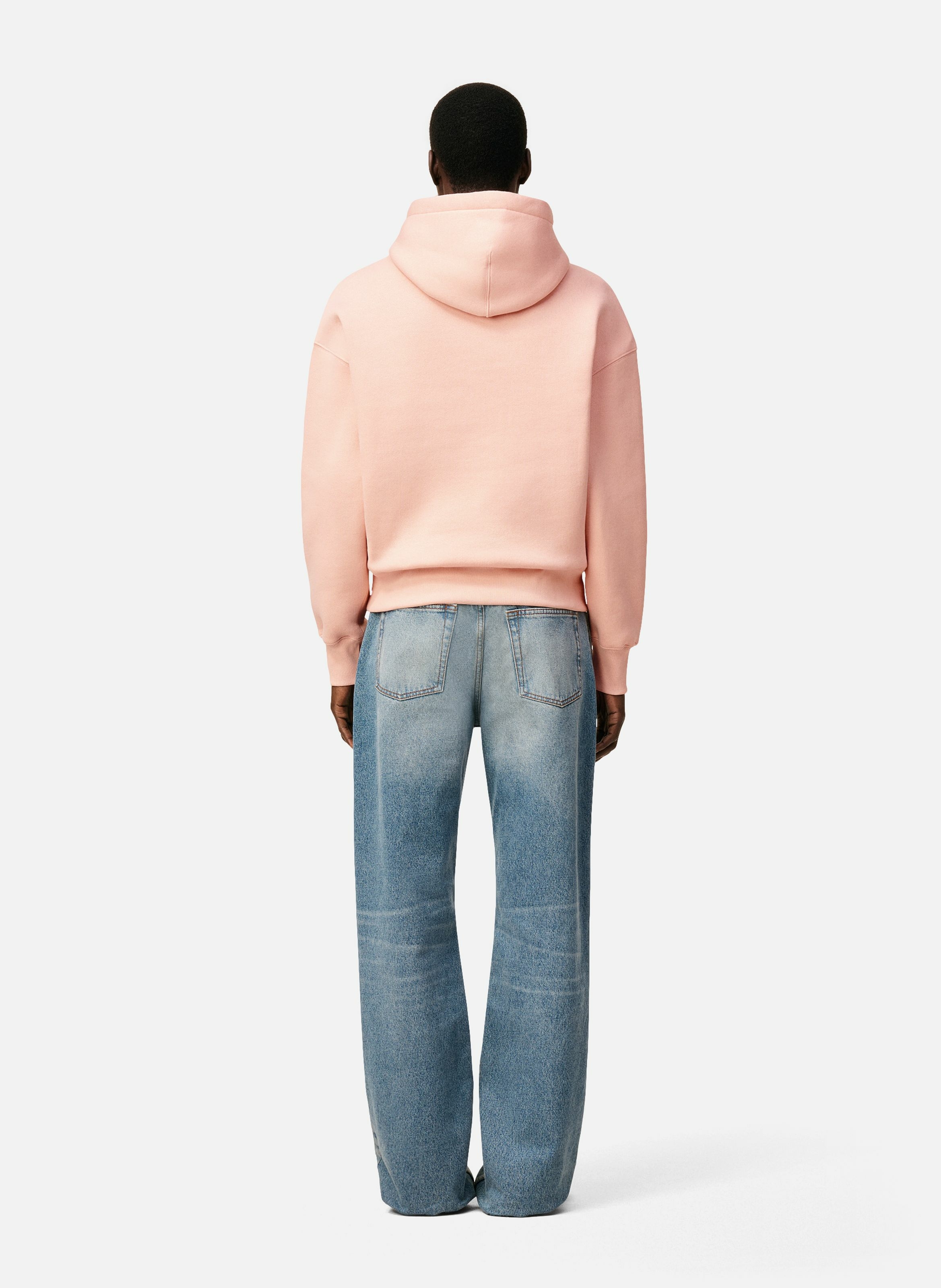 Hoodie ami de coeur embossé unisexe en coton AMI PARIS Rose