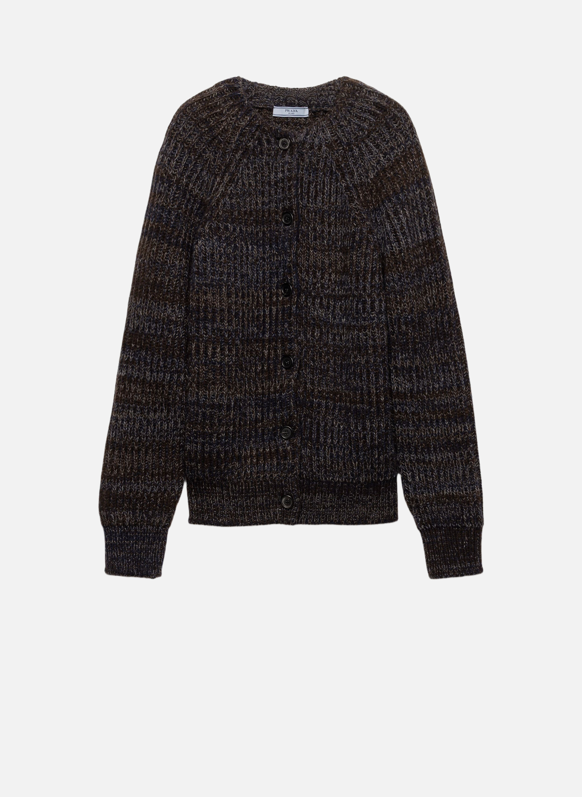 Cardigan en laine moulinée PRADA Marron