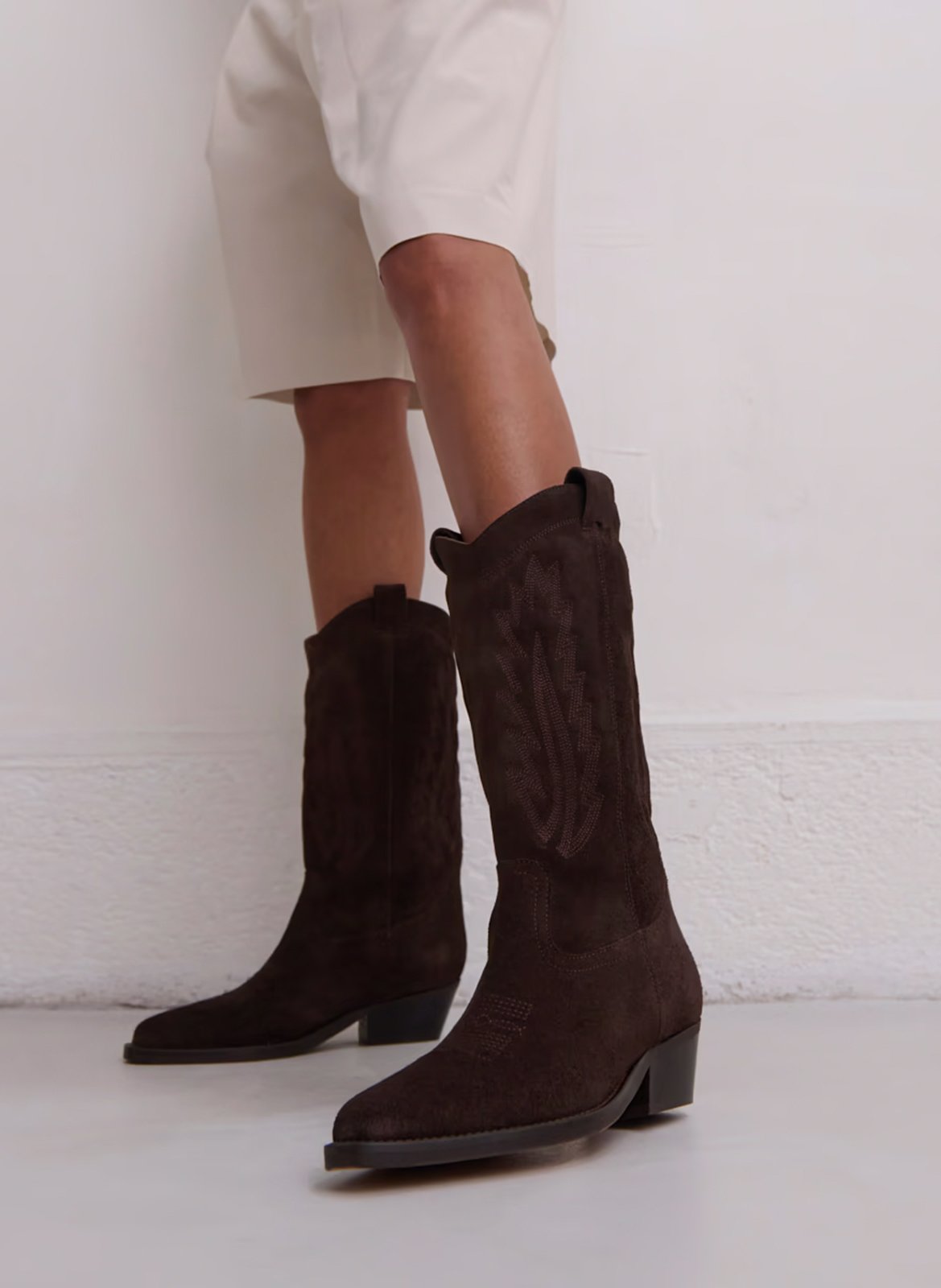 Santiags en cuir delea JONAK Marron