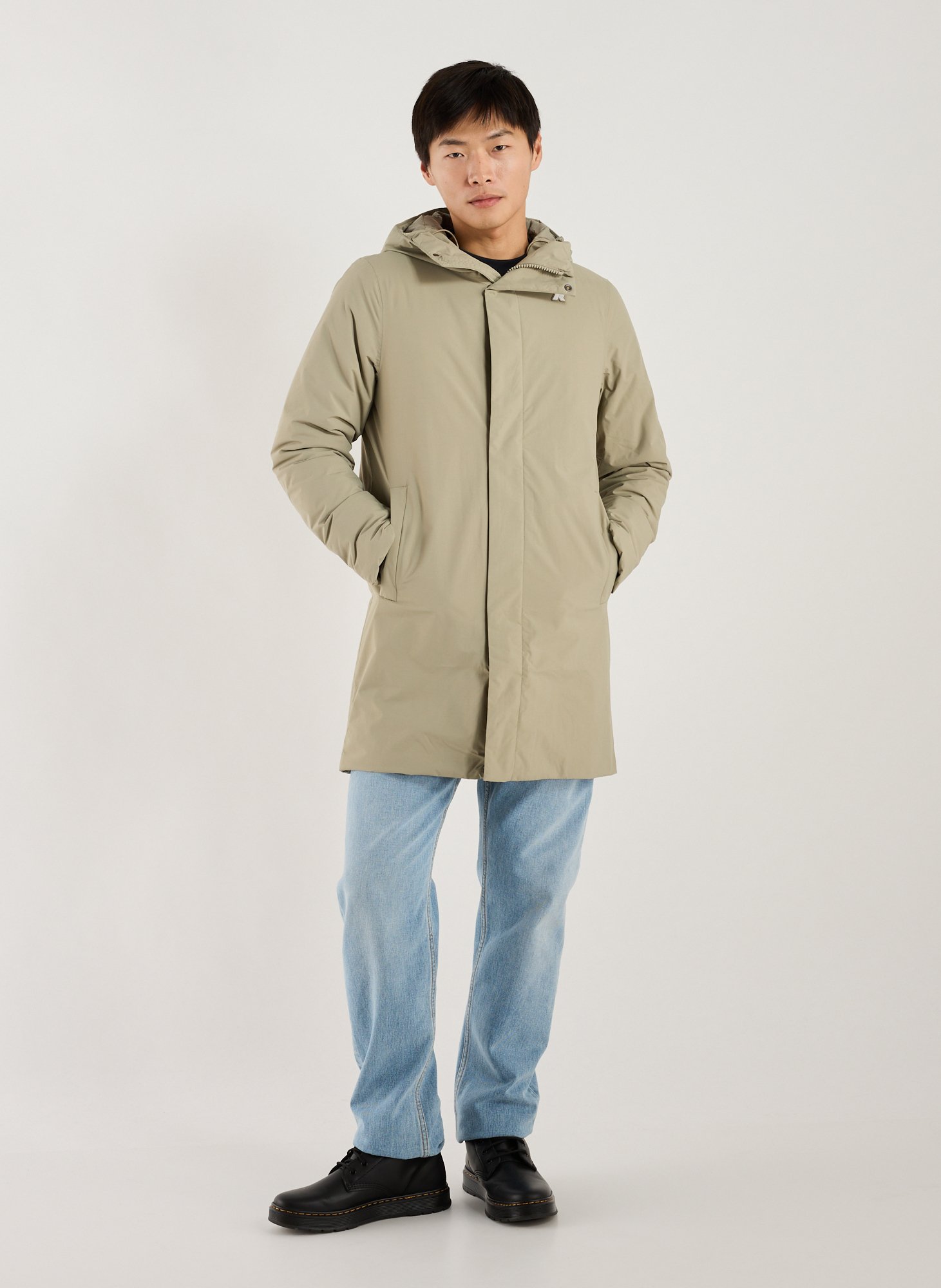 Parka mi-longue à capuche K-WAY Vert