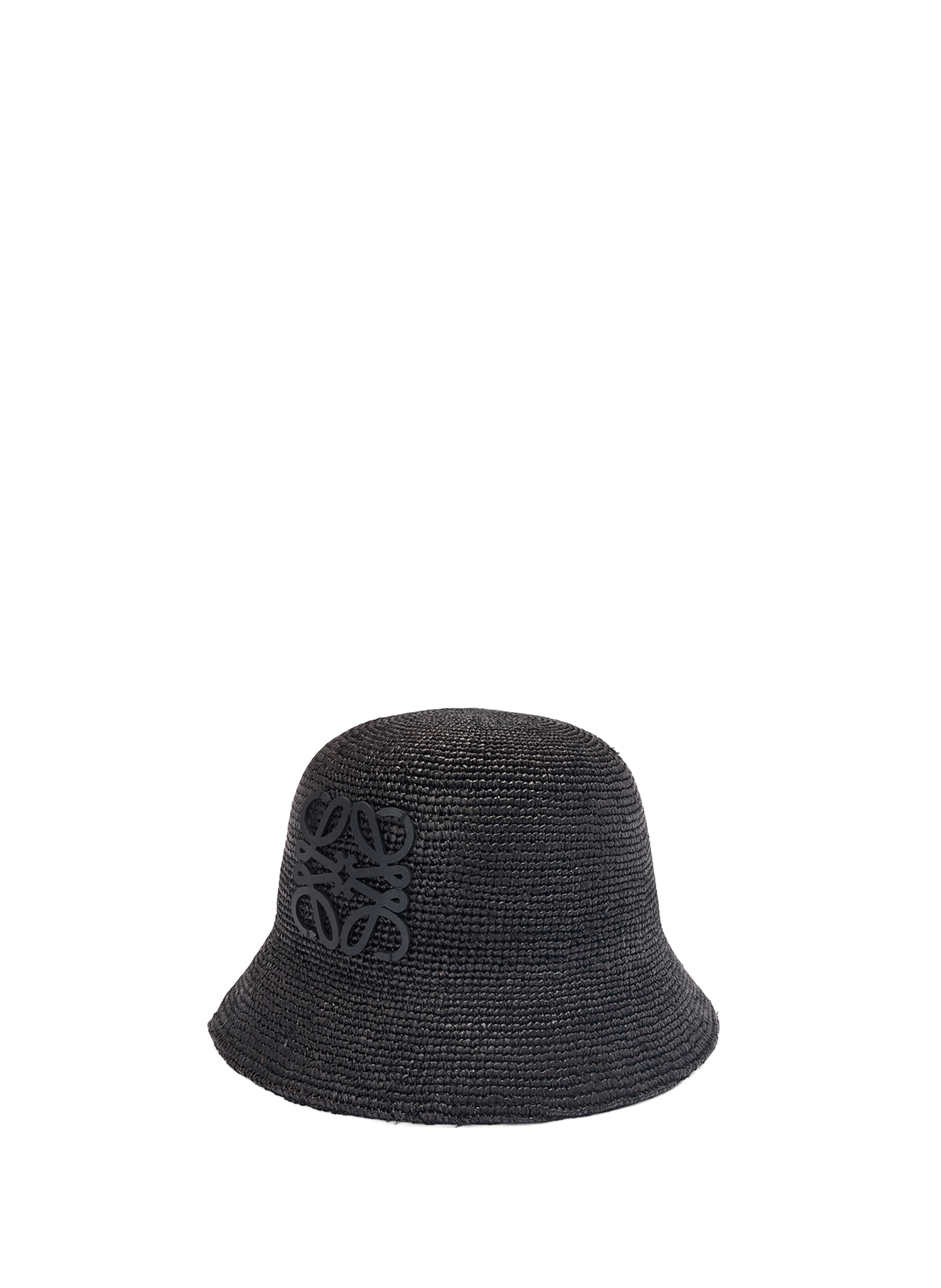 LOEWE Bob in raffia and calf leather Black