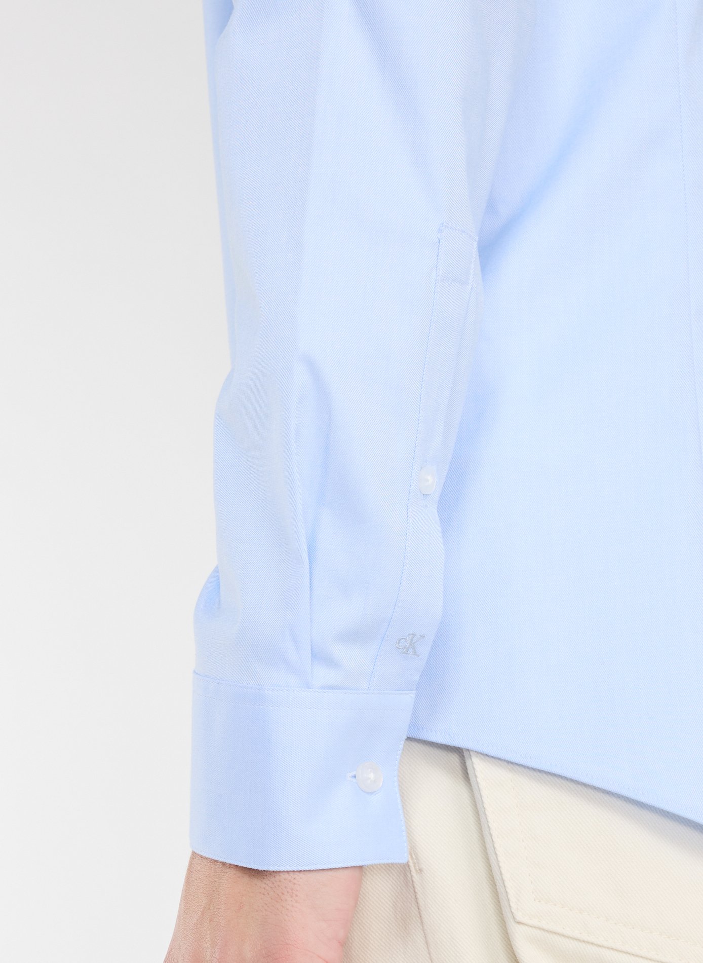 Slim cotton-blend shirt CALVIN KLEIN Blue