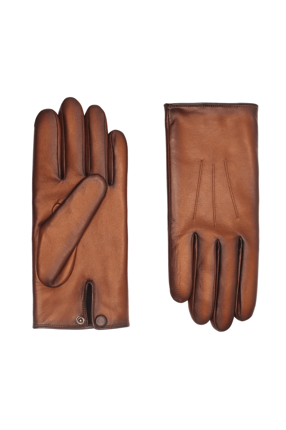 Gants rick homme cuir doublés cachemire AGNELLE Marron