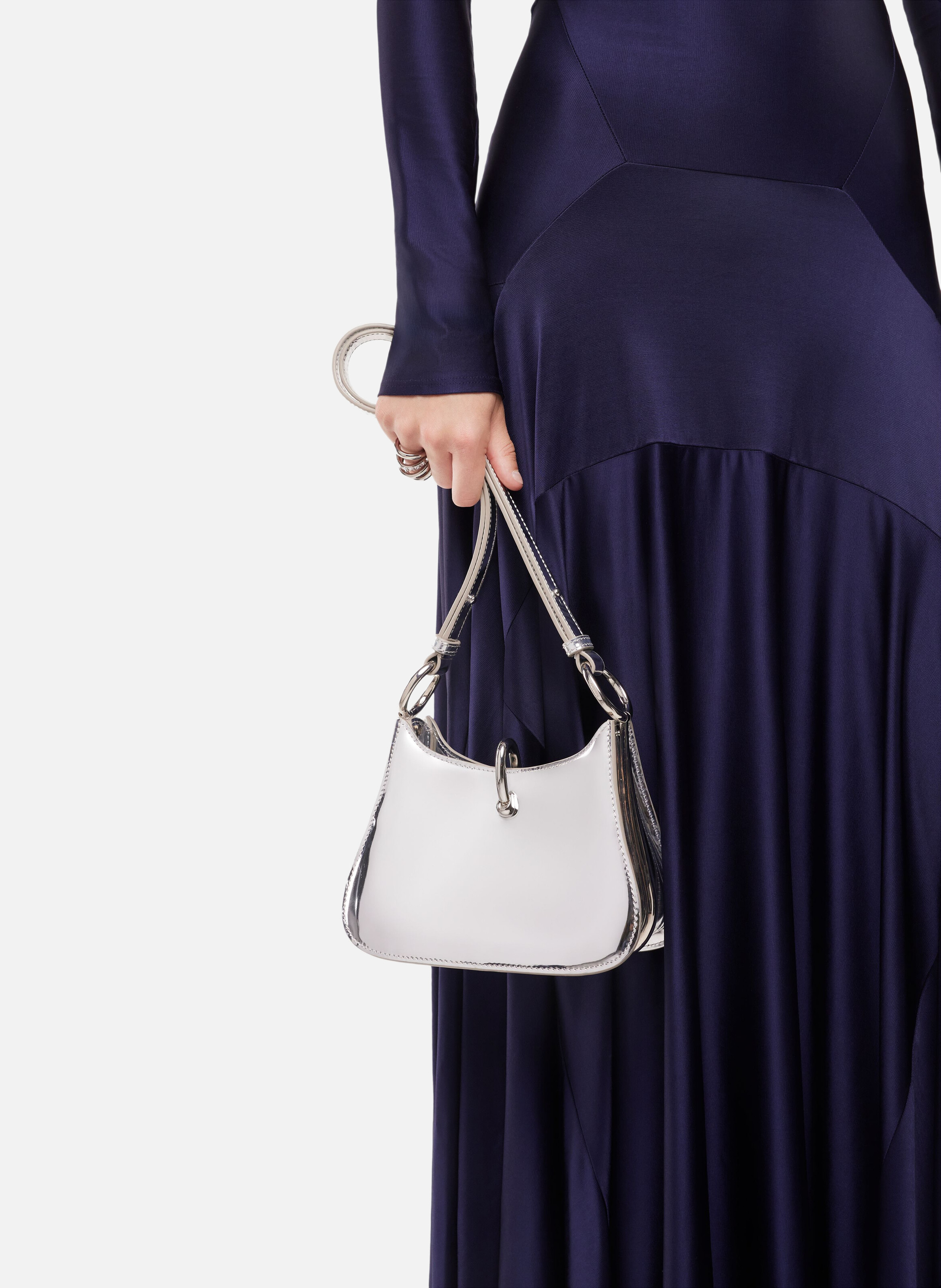 Sac ring en cuir RABANNE Argent