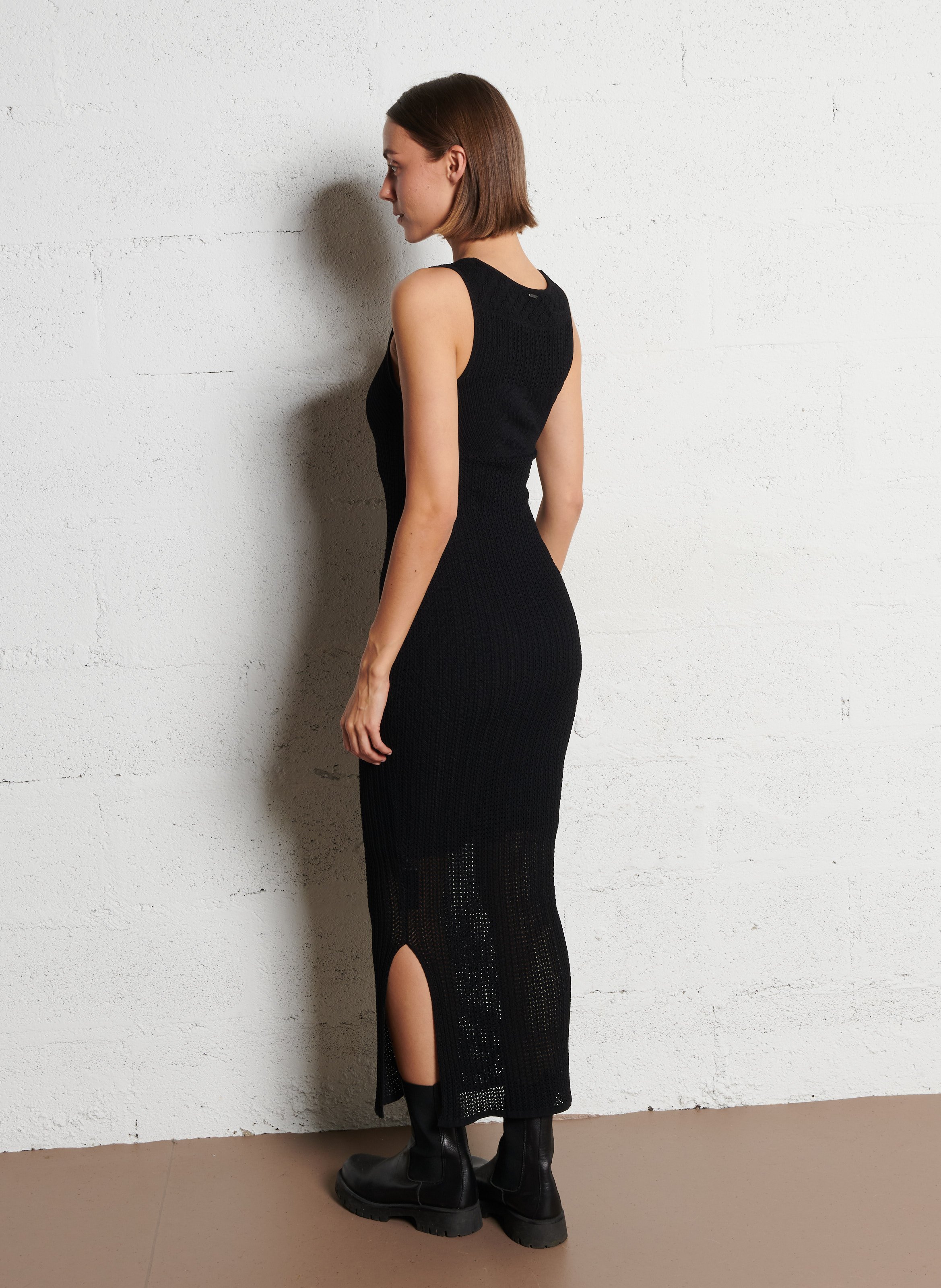 Robe longue col rond IKKS Noir