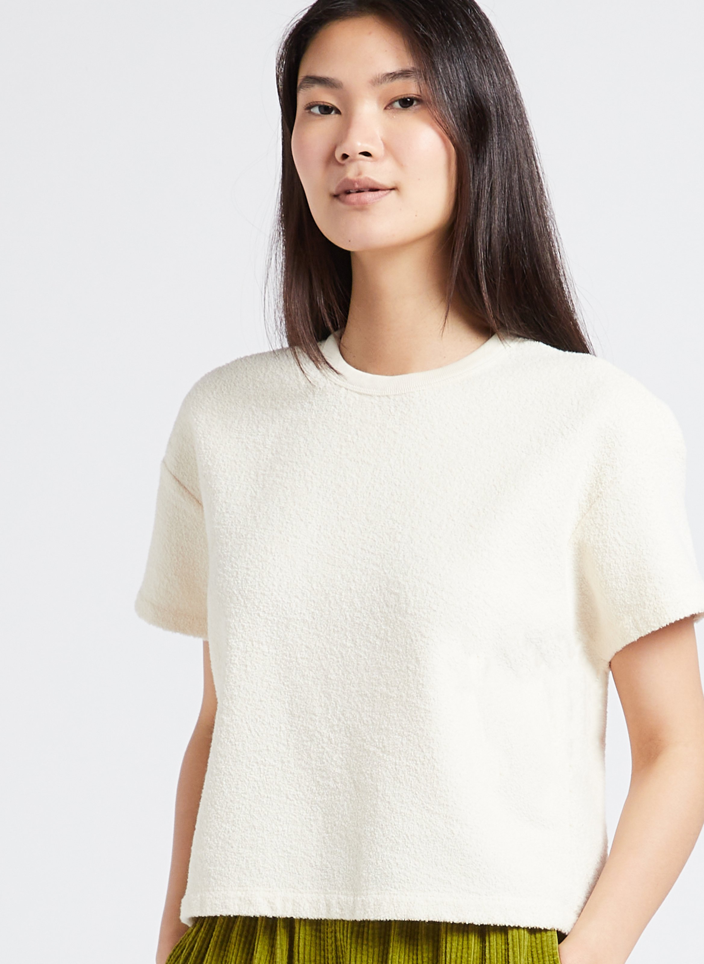 Tee-shirt ample col rond en coton bio bobypark AMERICAN VINTAGE Beige