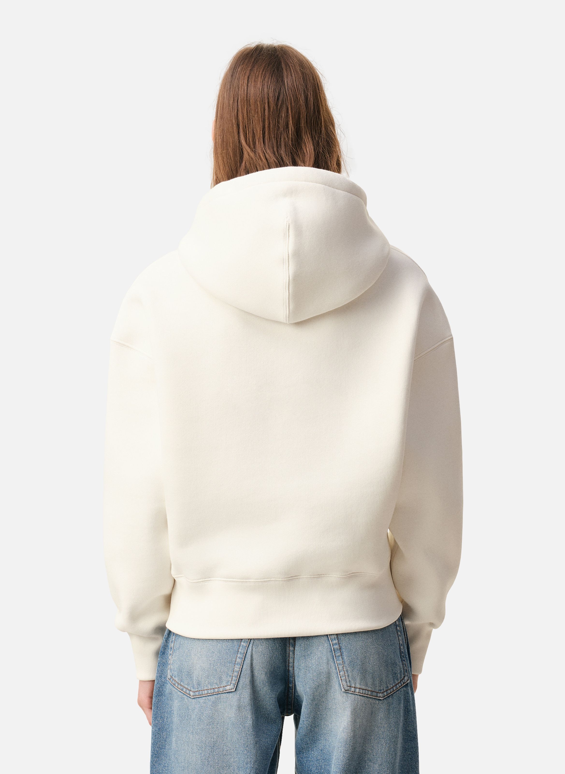 Hoodie ami de coeur embossé unisexe en coton AMI PARIS Blanc