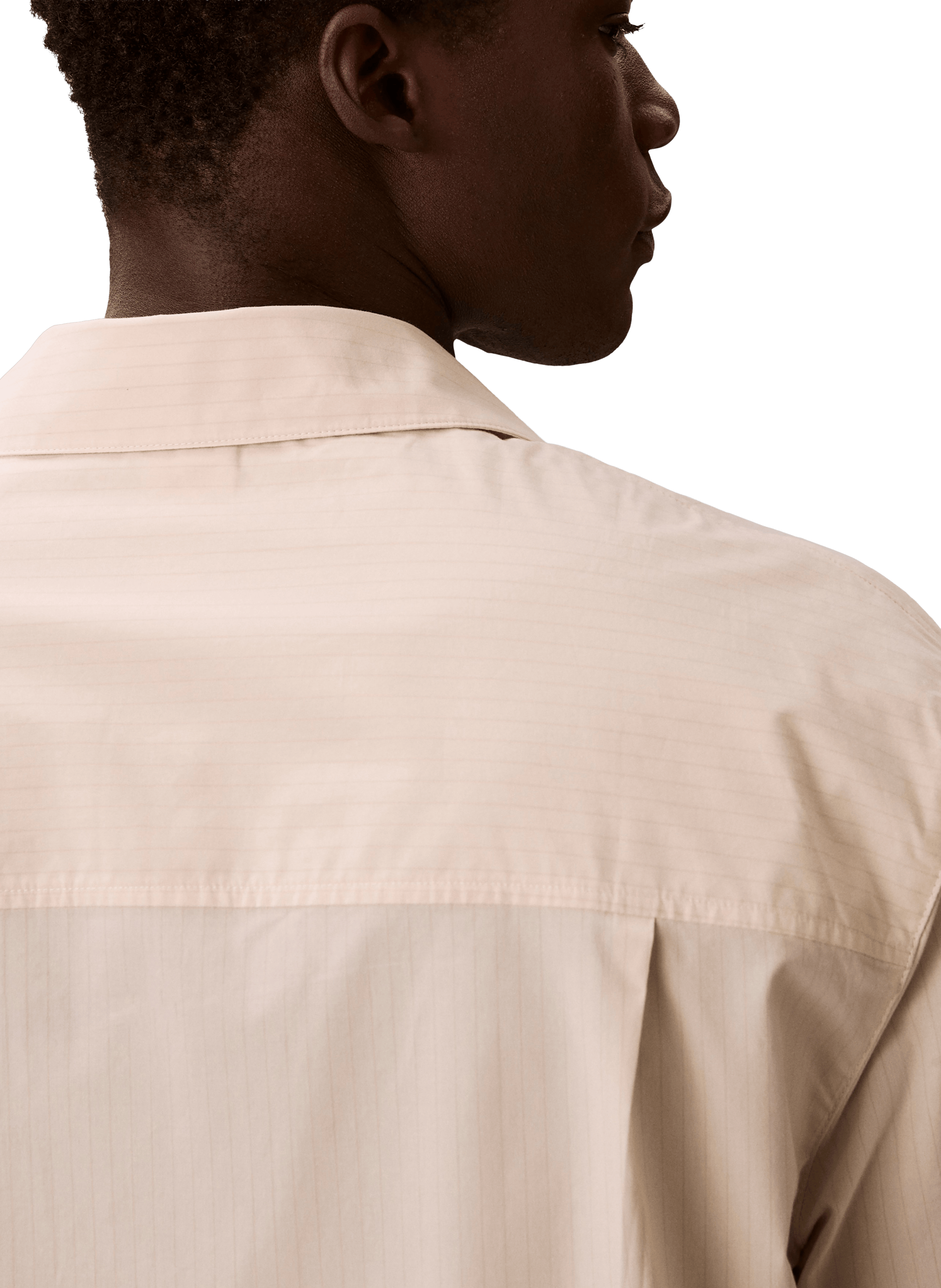 Chemise à manches courtes rayée en coton CALVIN KLEIN Blanc