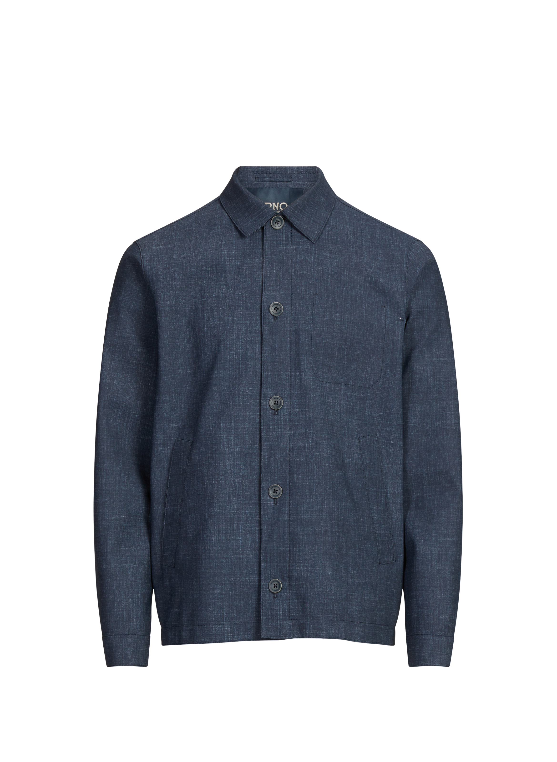 Buttoned straight lightweight jacket HERNO Blue