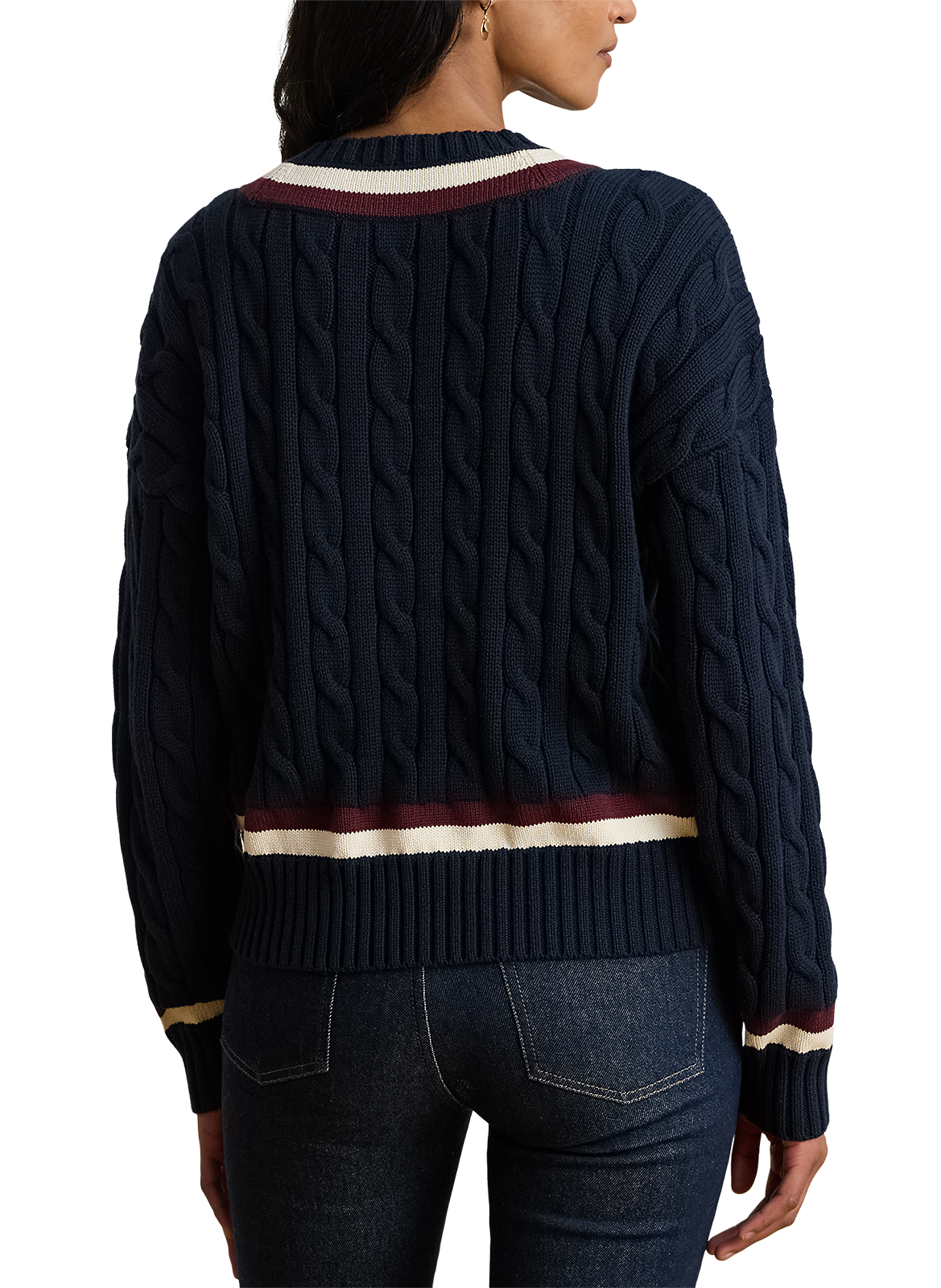 V-neck knitted sweater LAUREN Blue