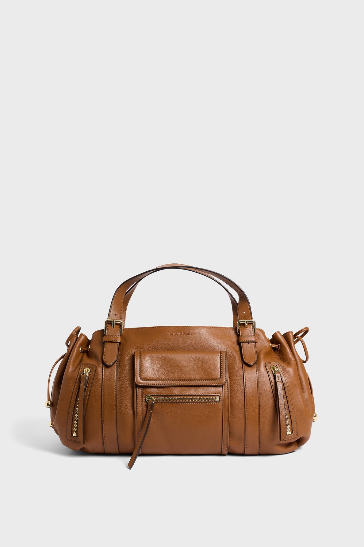 Sac à main en cuir avec poches zippées - st germain GERARD DAREL Marron