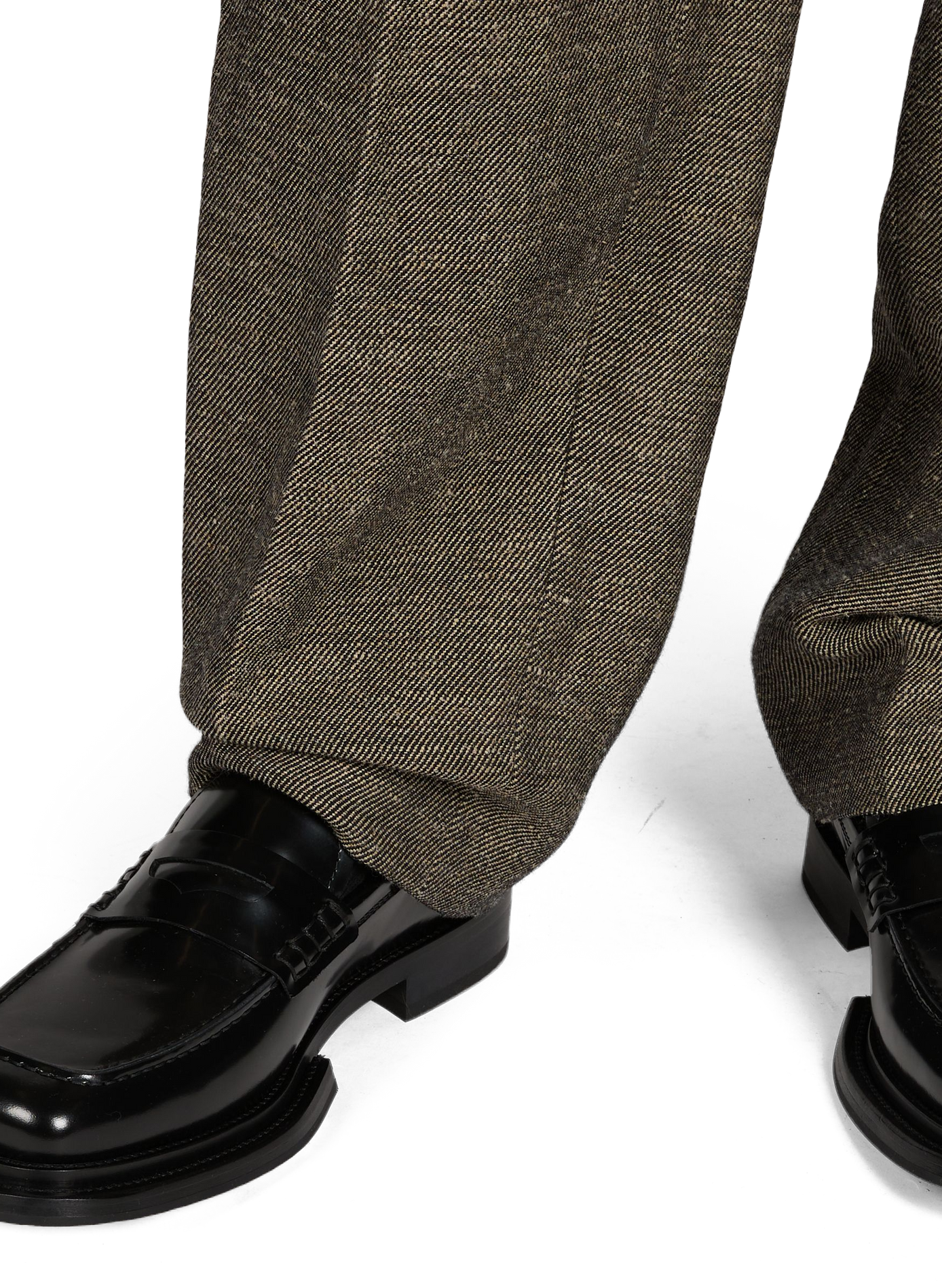 Square-toe leather loafers MOSCHINO Black