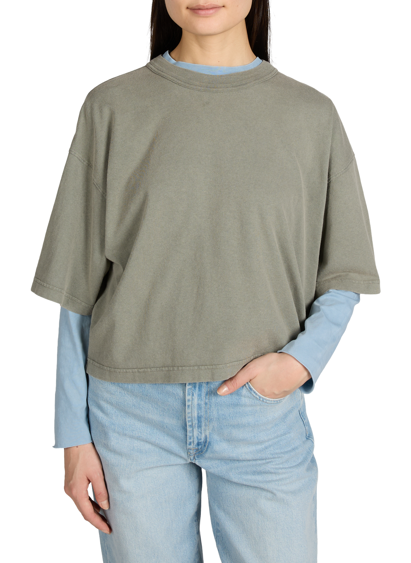 T-shirt manches courtes Voss en coton  BELLEROSE Gris