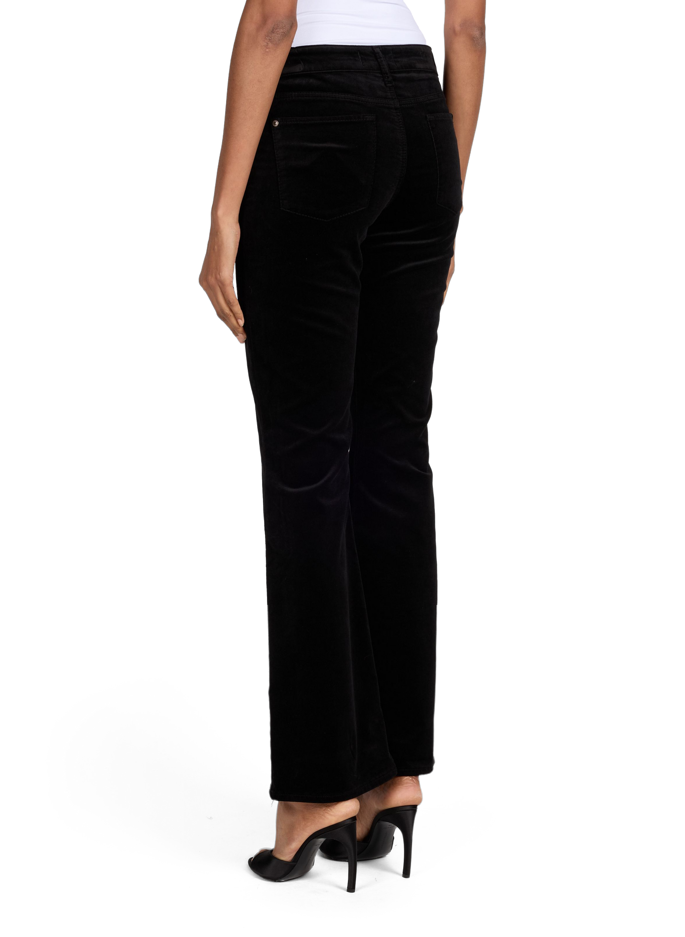 Cotton velvet bootcut jeans 7 FOR ALL MANKIND Black