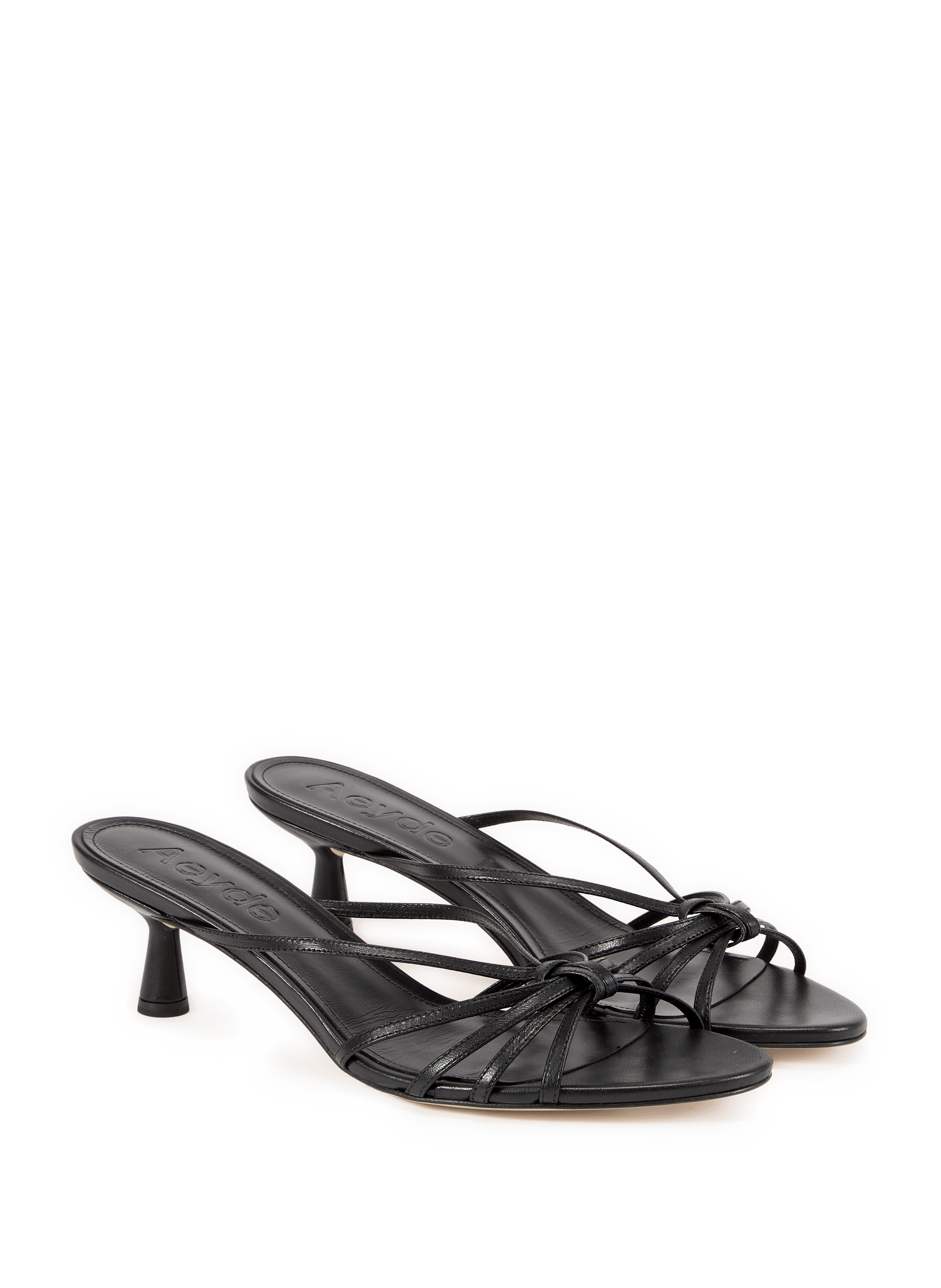 Heeled leather mules AEYDE Black