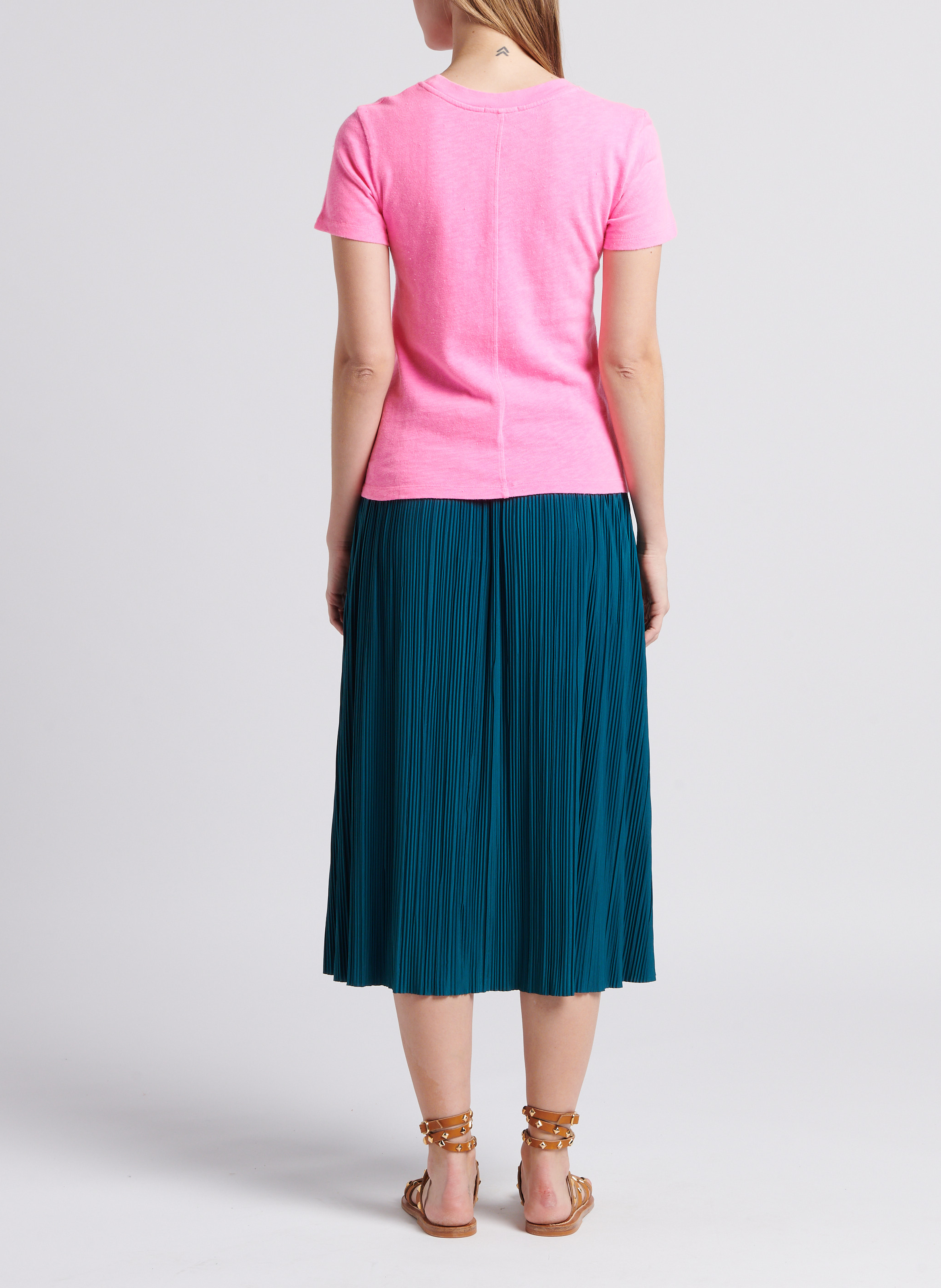 Tee-shirt col rond droit en coton sonoma AMERICAN VINTAGE Rose