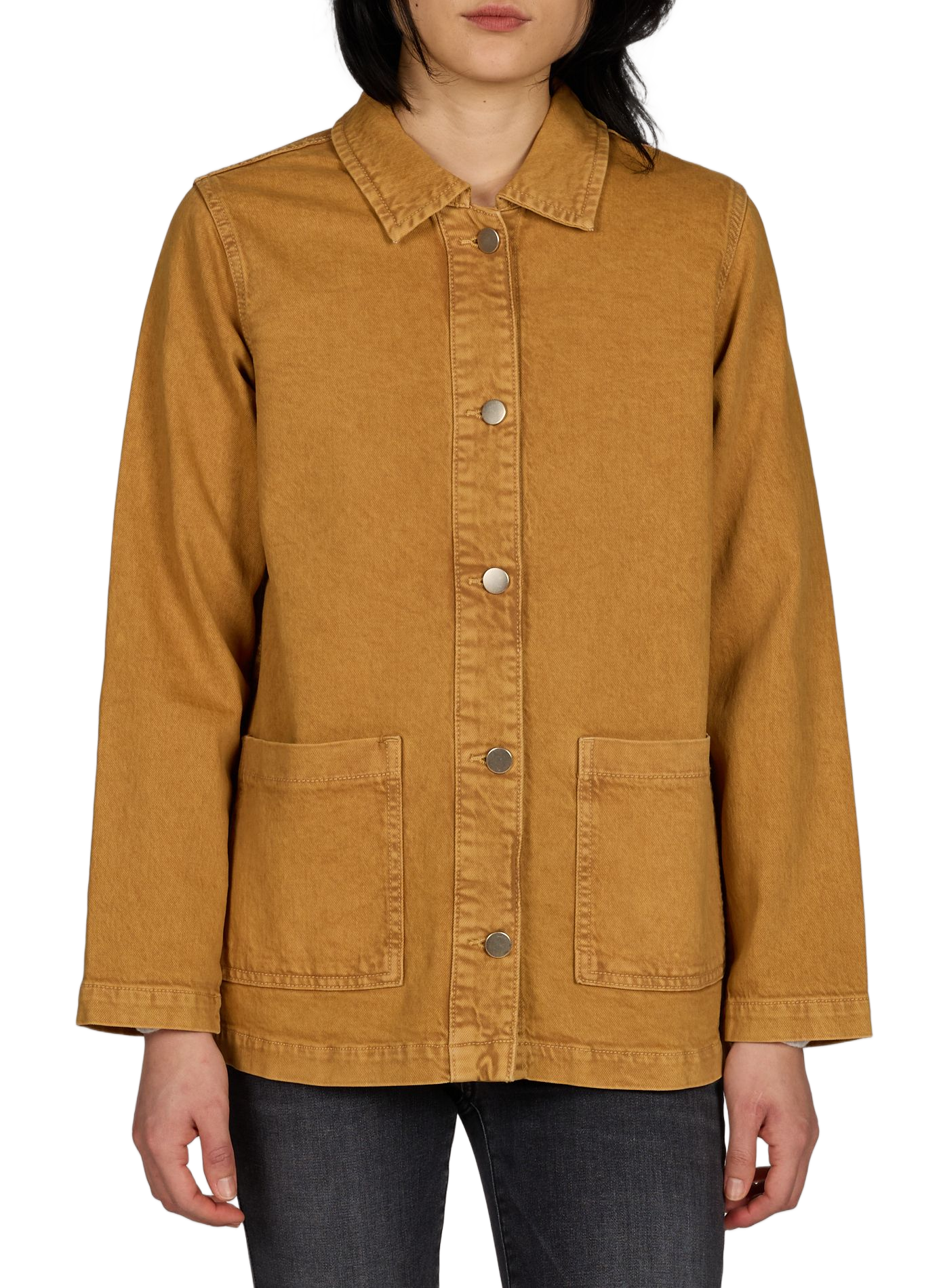 Straight denim cotton jacket Vijaf VILA Brown