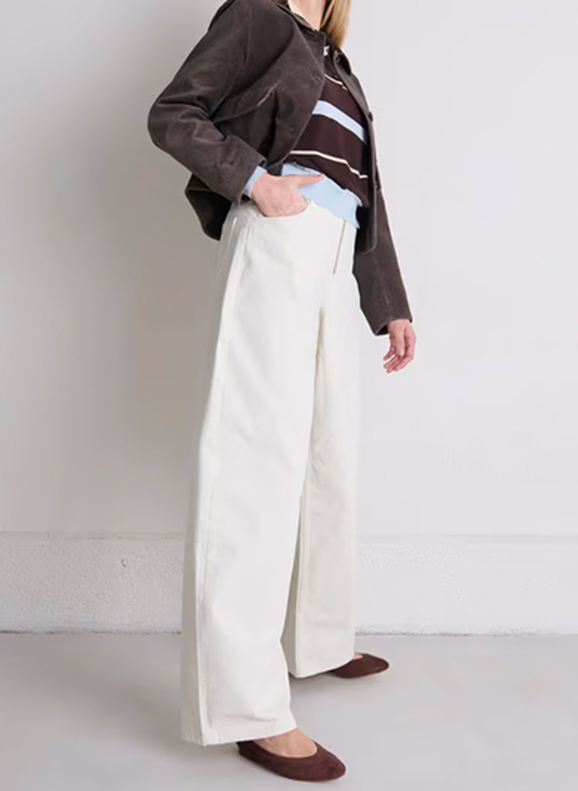 Ballerines en cuir velours dassus JONAK Marron