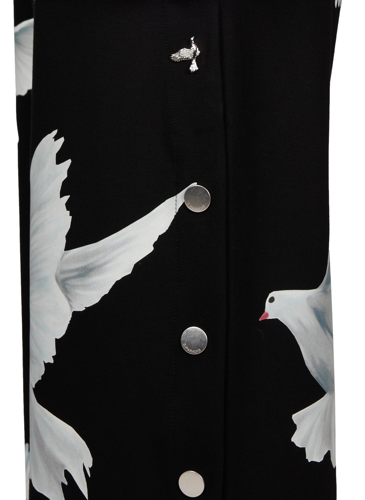 Straight printed pants with buttons 3 PARADIS Black