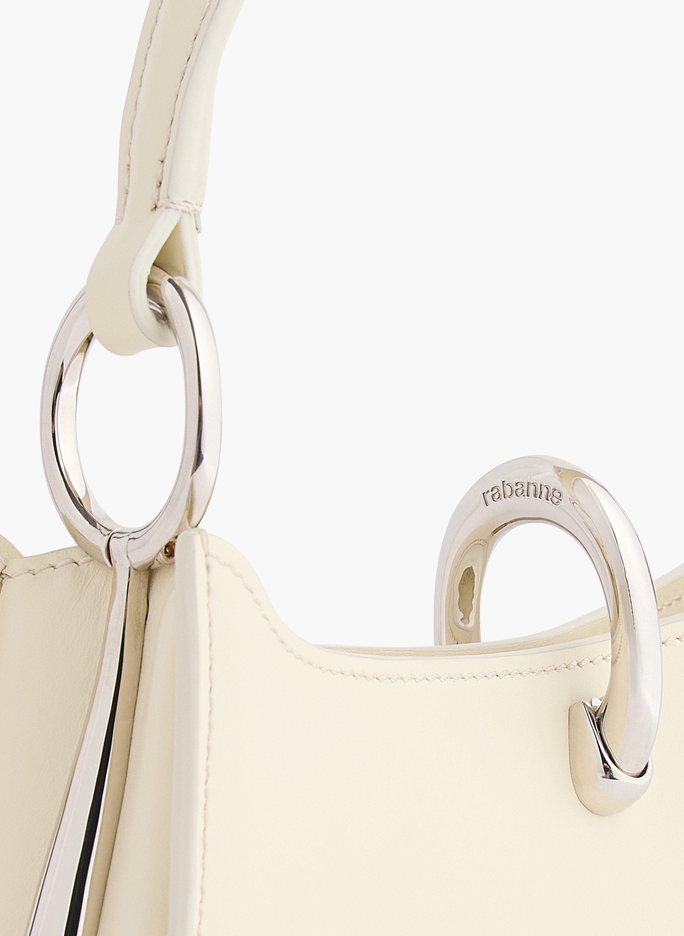 Micro sac ring en cuir RABANNE Blanc