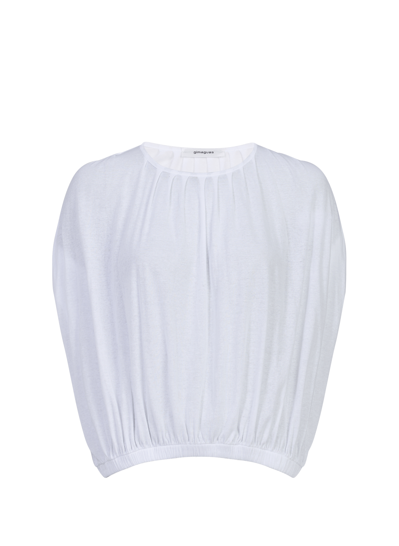 Top plissettato con orlo elasticizzato in cotone GIMAGUAS Bianco