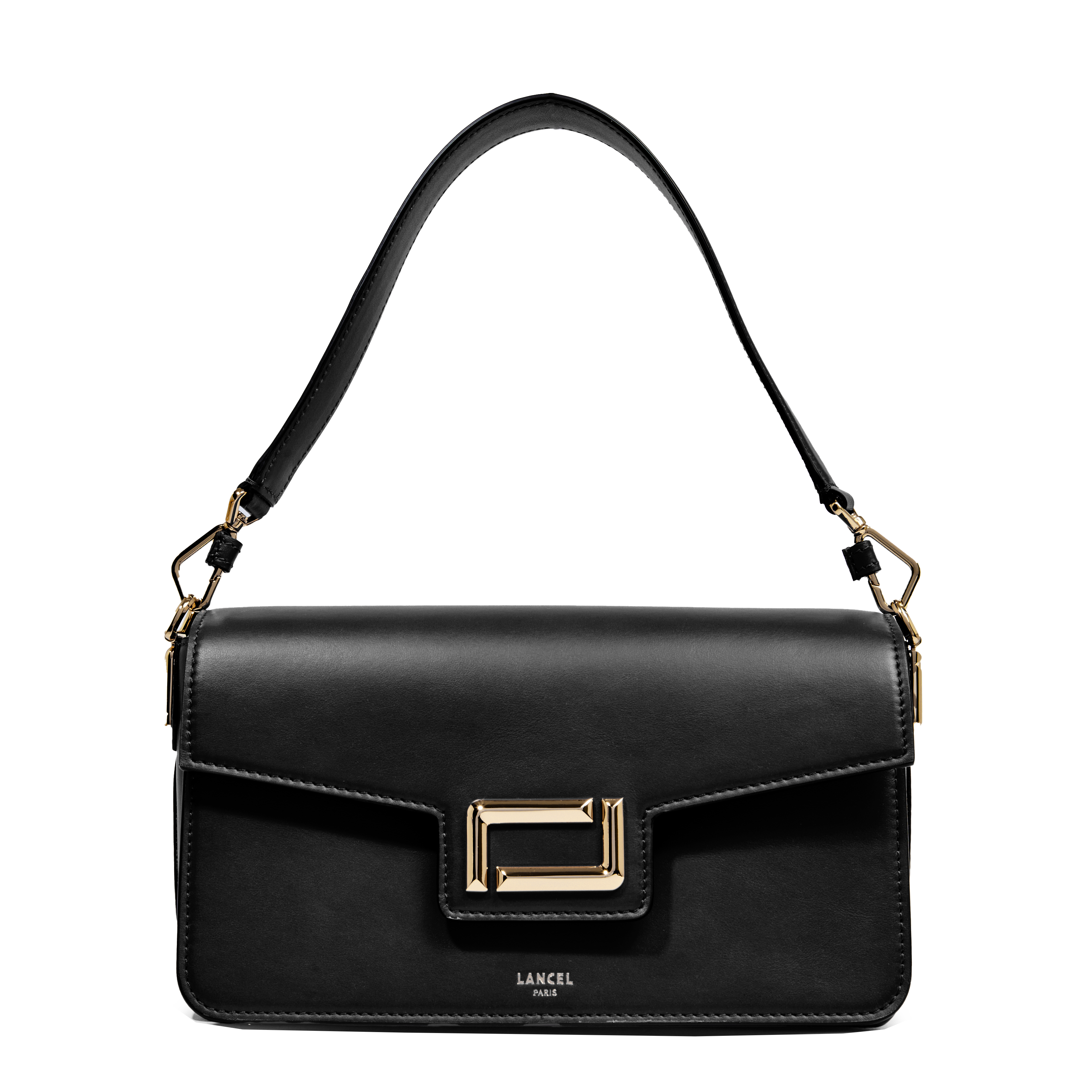 Flap bag medium angèle by lancel in leather LANCEL Black