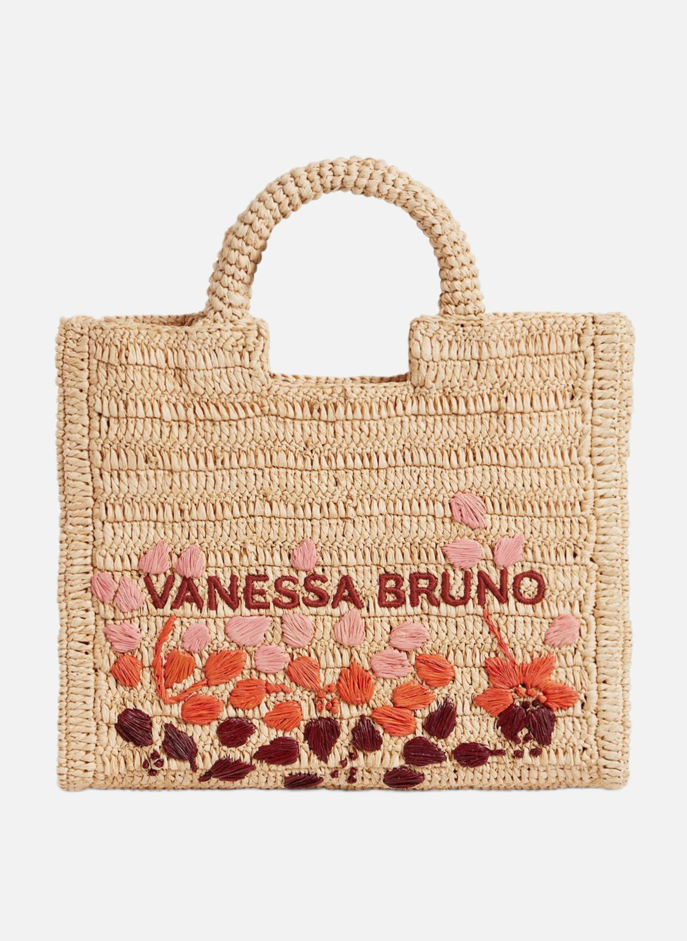 Petit panier en raphia brodé VANESSA BRUNO Multicolore