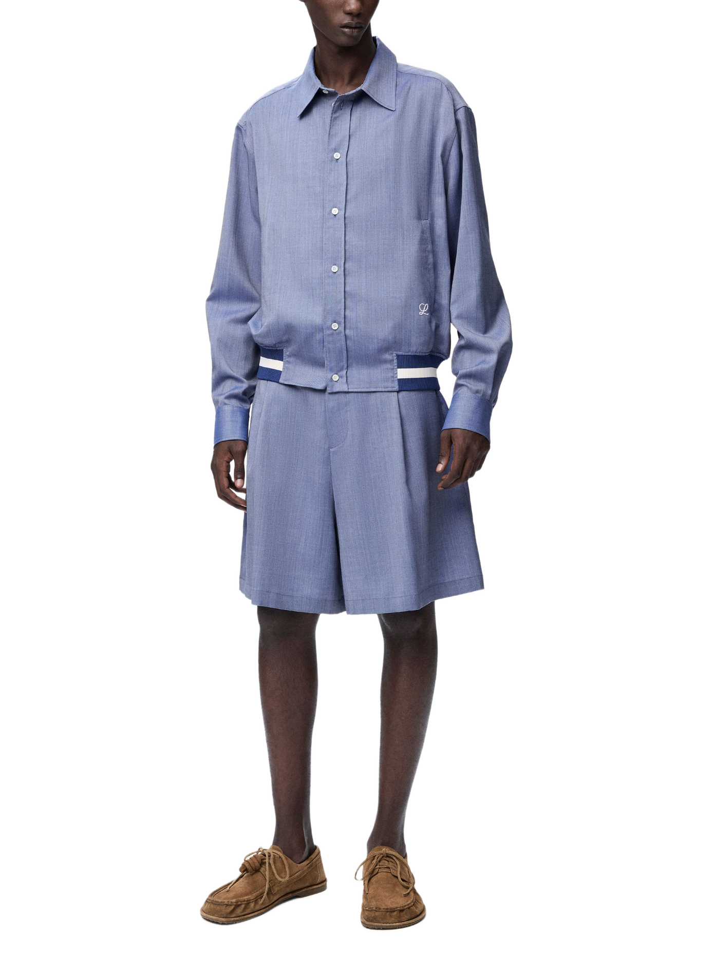 Veste chemise en laine oxford LOEWE Bleu