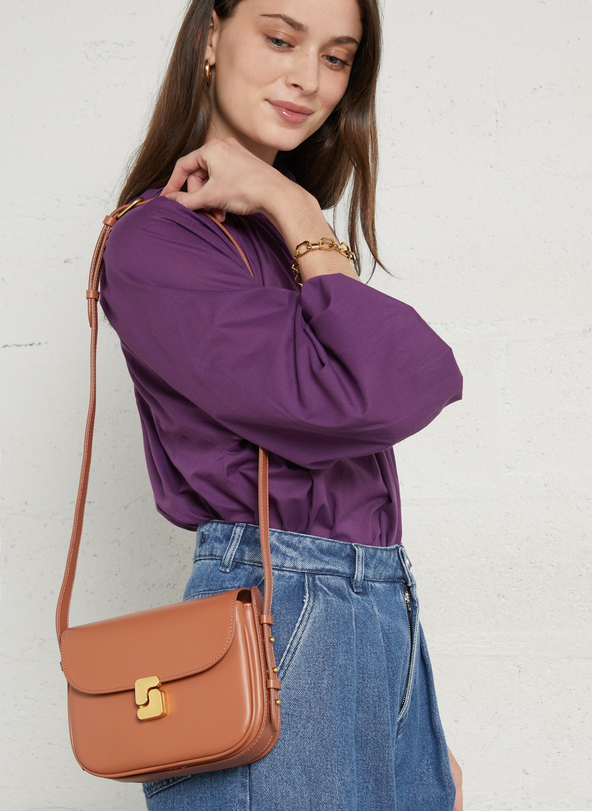 Sac bandoulière en cuir bellissima mini SOEUR Rose