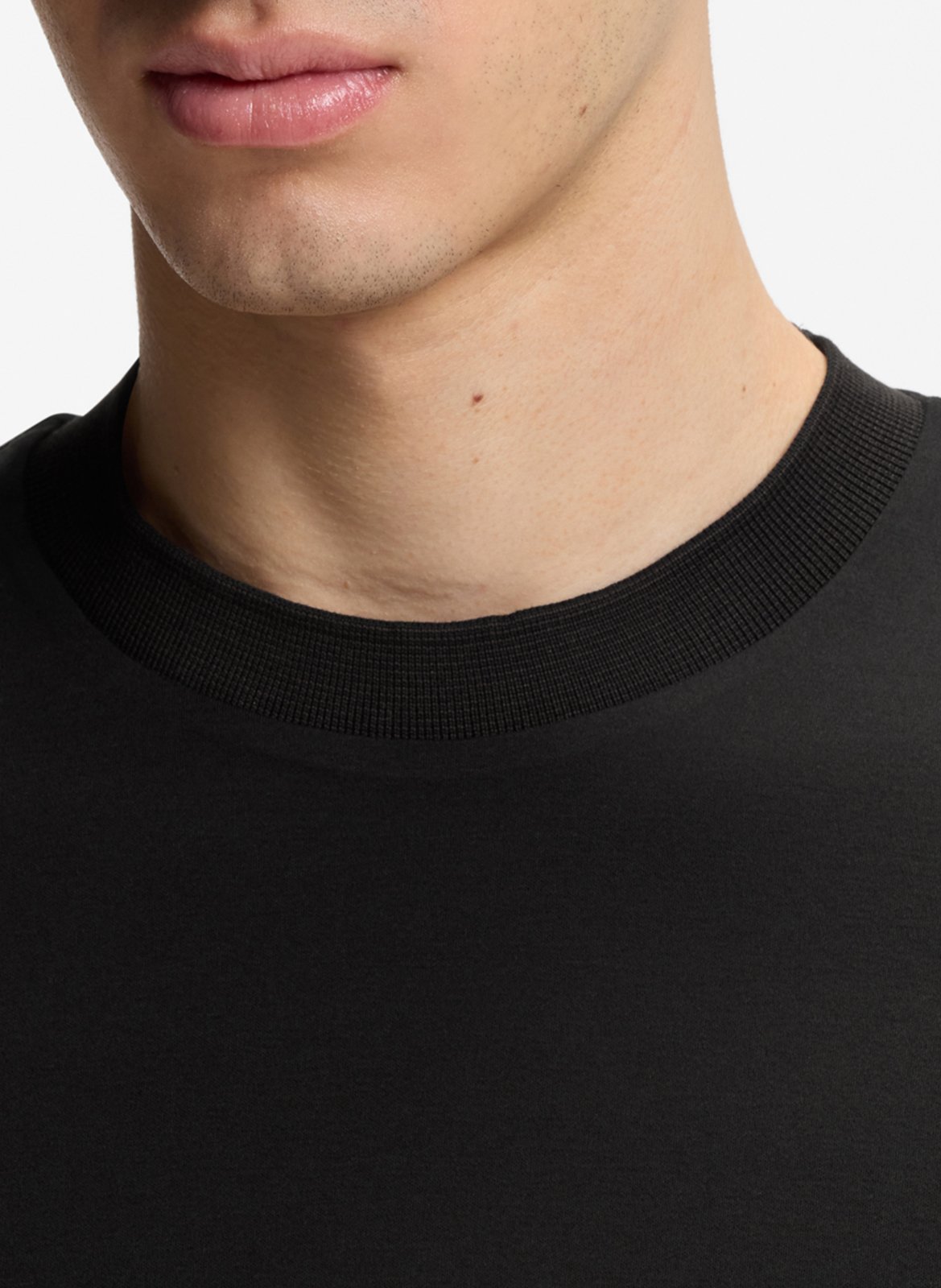 Tee-shirt droit col rond en coton BOSS Noir