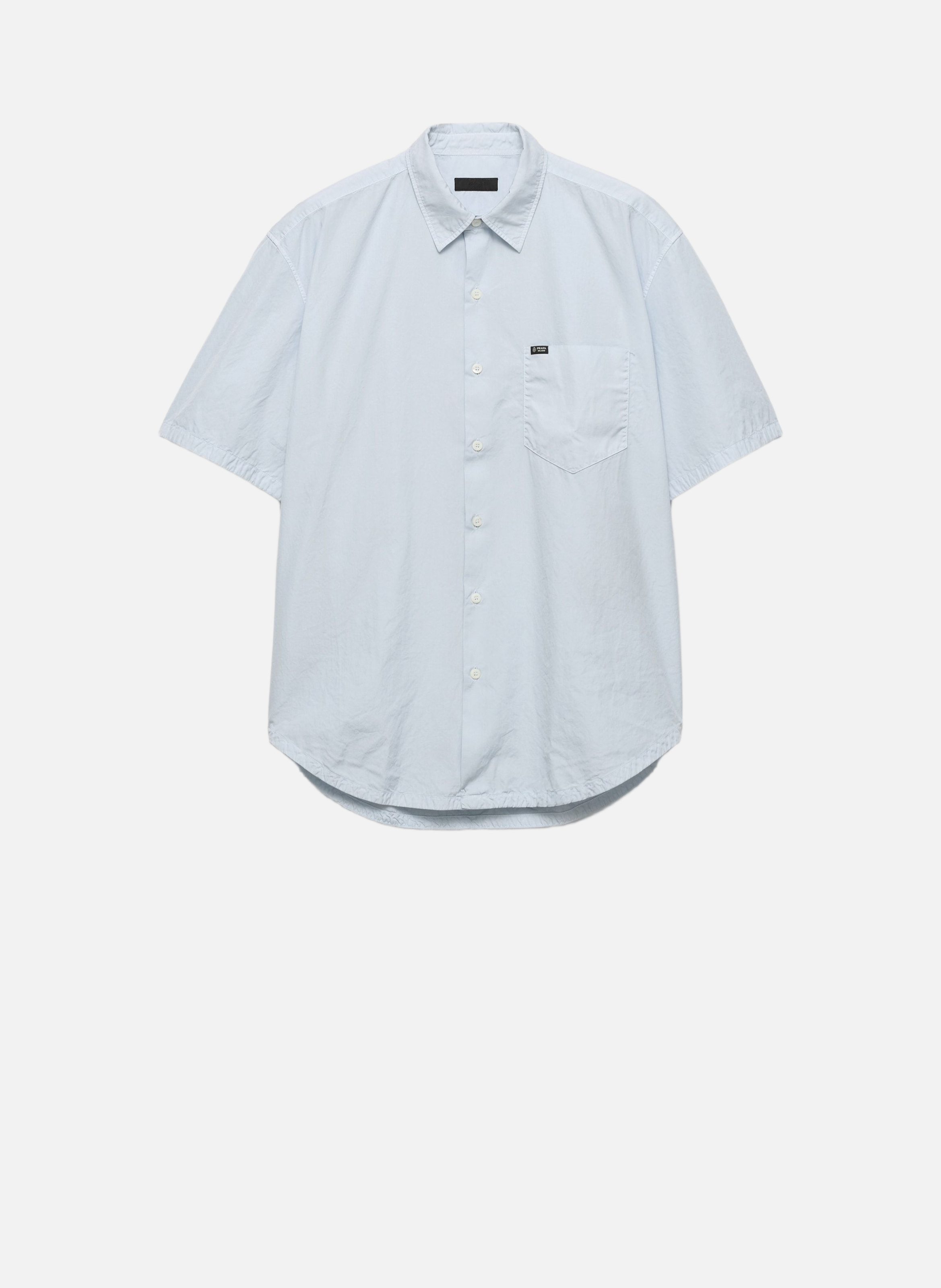 Chemise à manches courtes en coton PRADA Bleu
